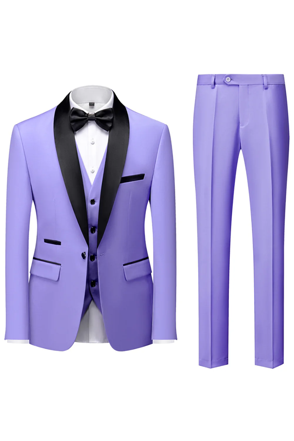 Dark Green Shawl Lapel One Button 3 Pieces Men's Wedding Suits - Image 22