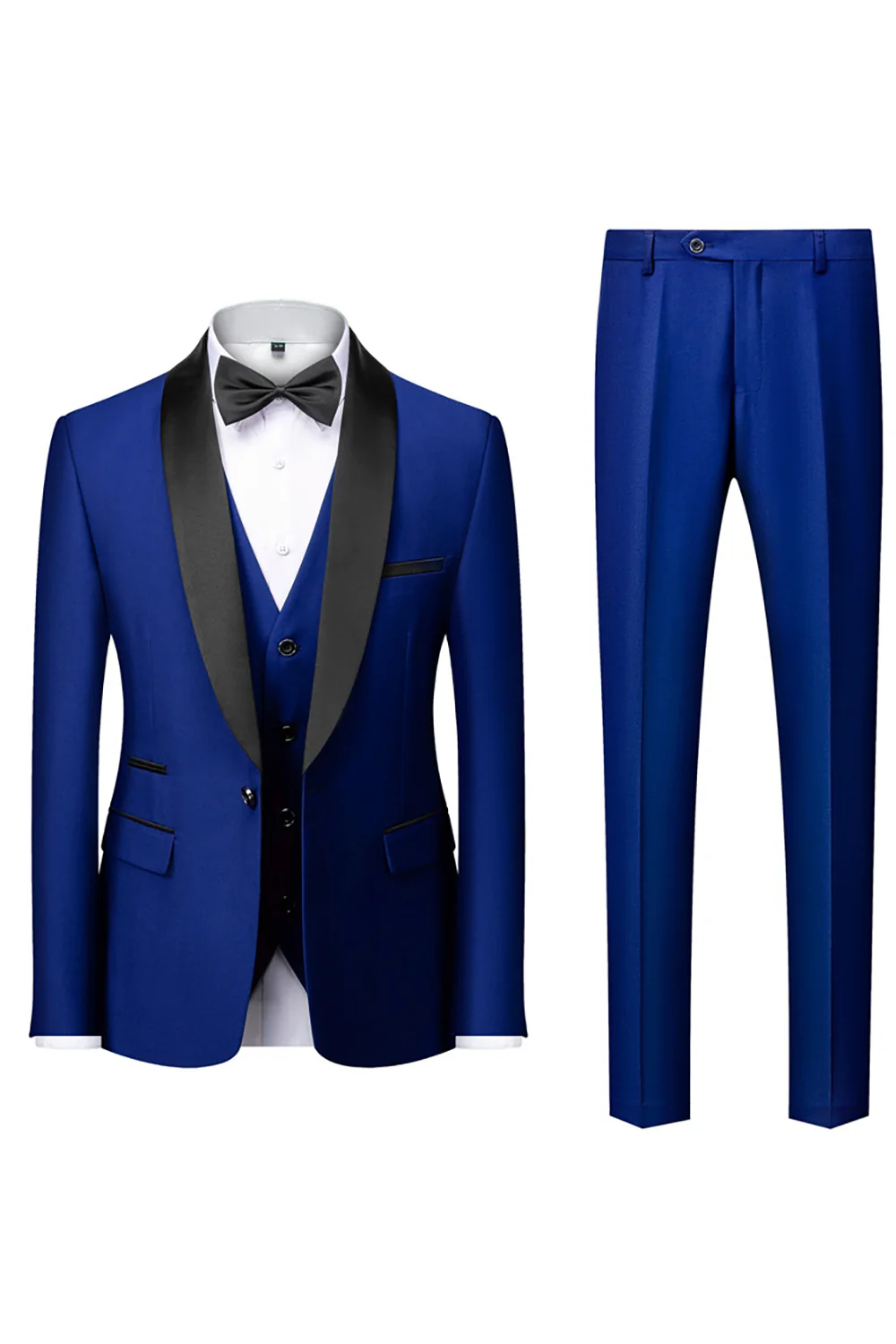 Dark Green Shawl Lapel One Button 3 Pieces Men's Wedding Suits - Image 23