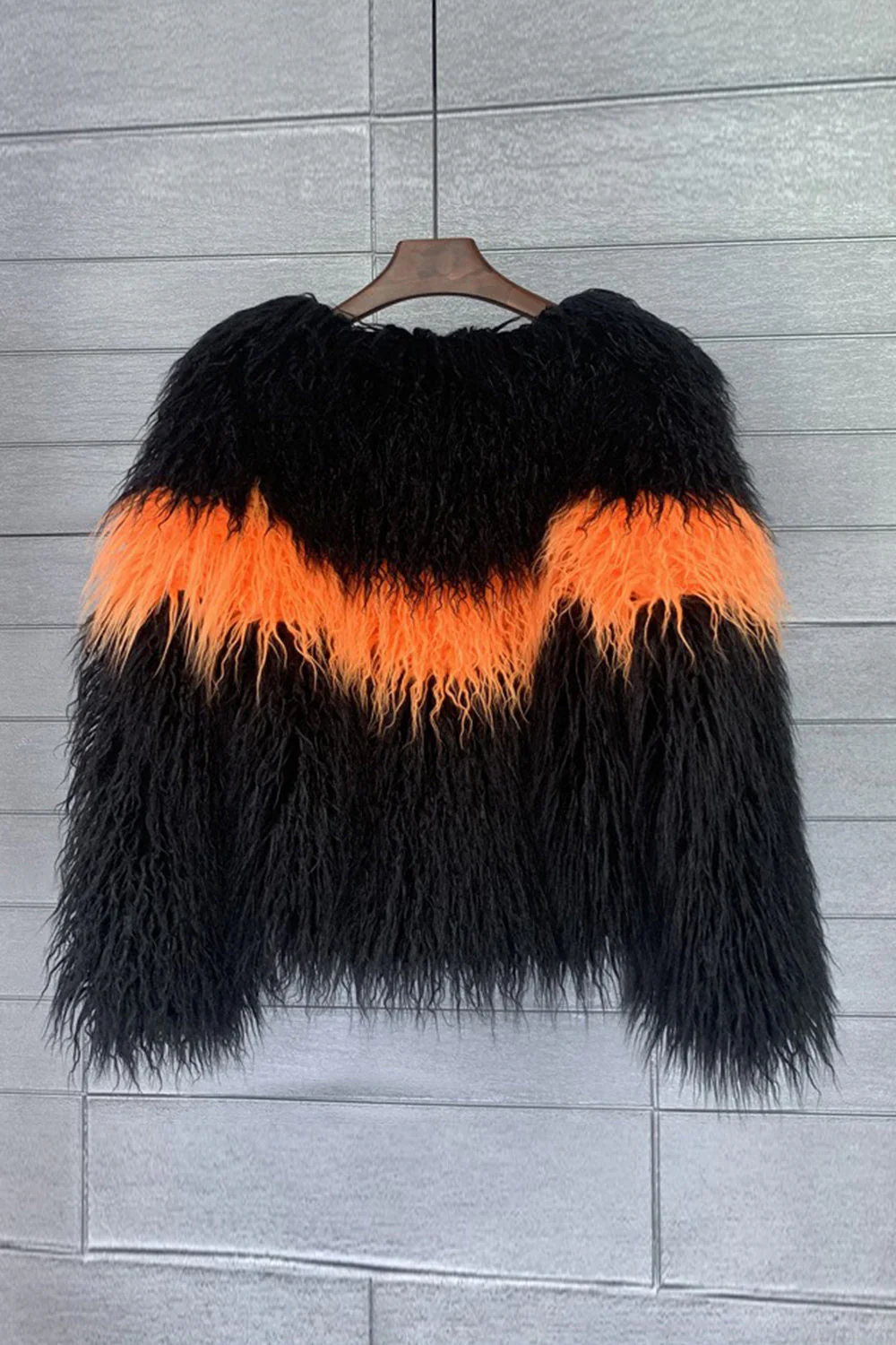 Shearling Faux Fur Coat Orange Thickened Women Coat - Image 6