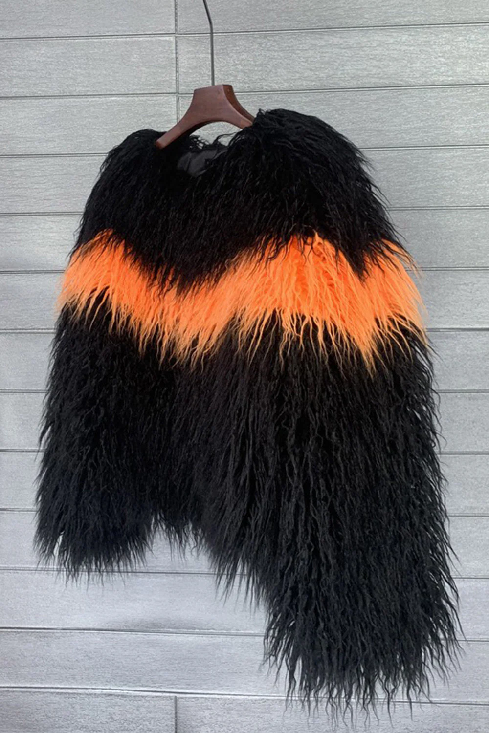 Shearling Faux Fur Coat Orange Thickened Women Coat - Image 7