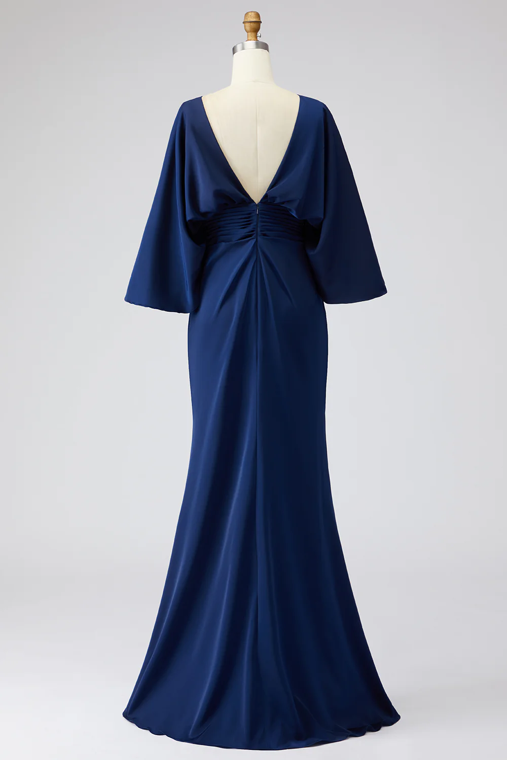 Silver Sheath 3/4 Sleeves Long Mother of the Bride Dress with Pockets - Image 12