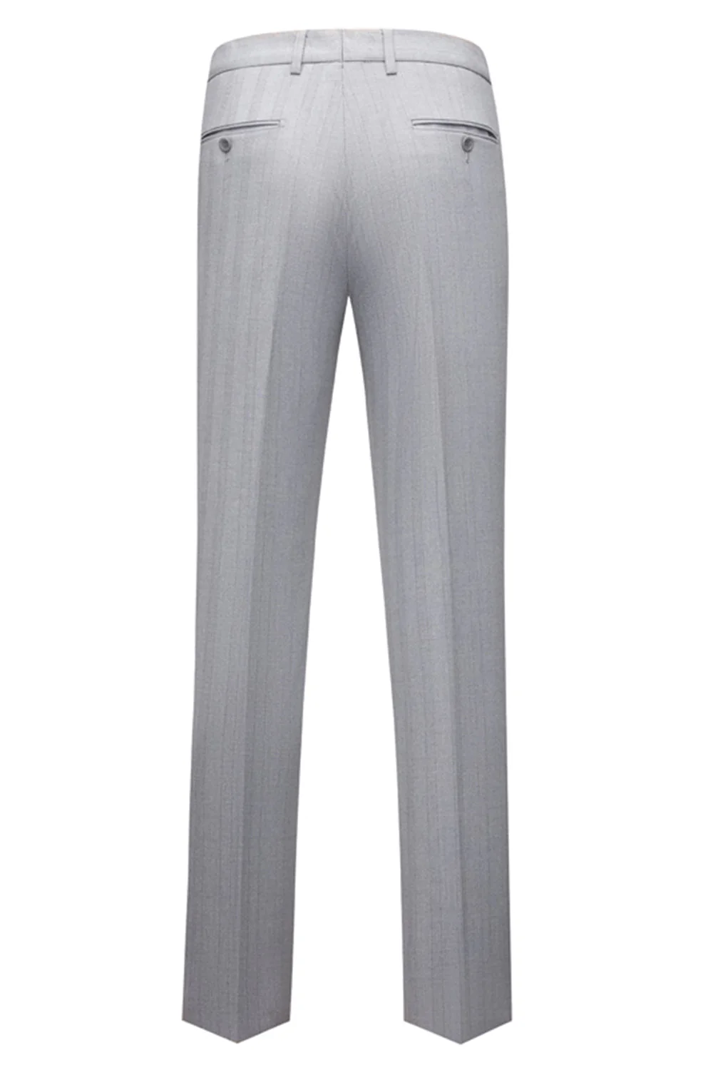 Simple Grey Shawl Lapel 3 Piece Men's Suit Set - Image 5