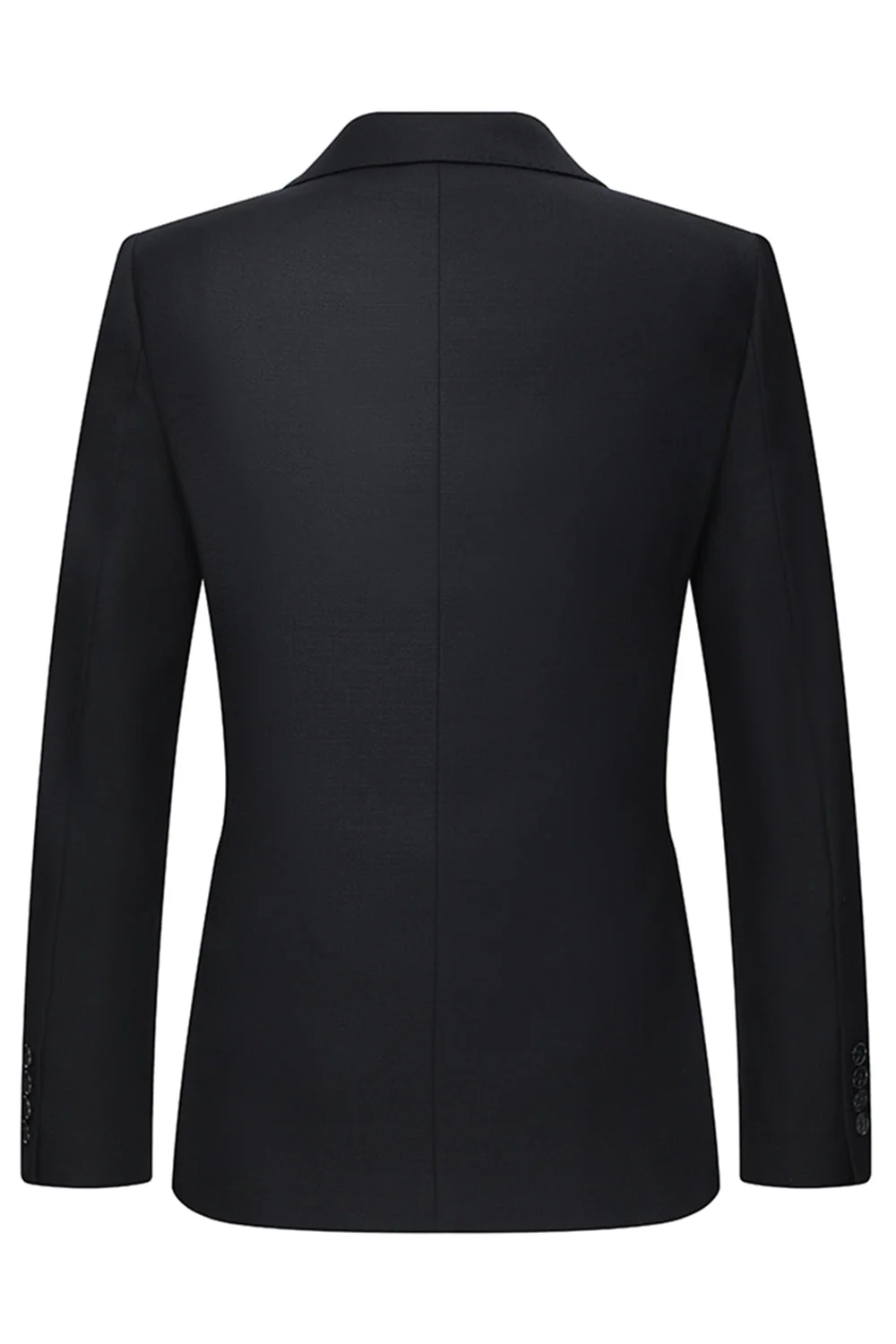 Single Breasted Notched Lapel Black 3 Piece Men's Suits - Image 3