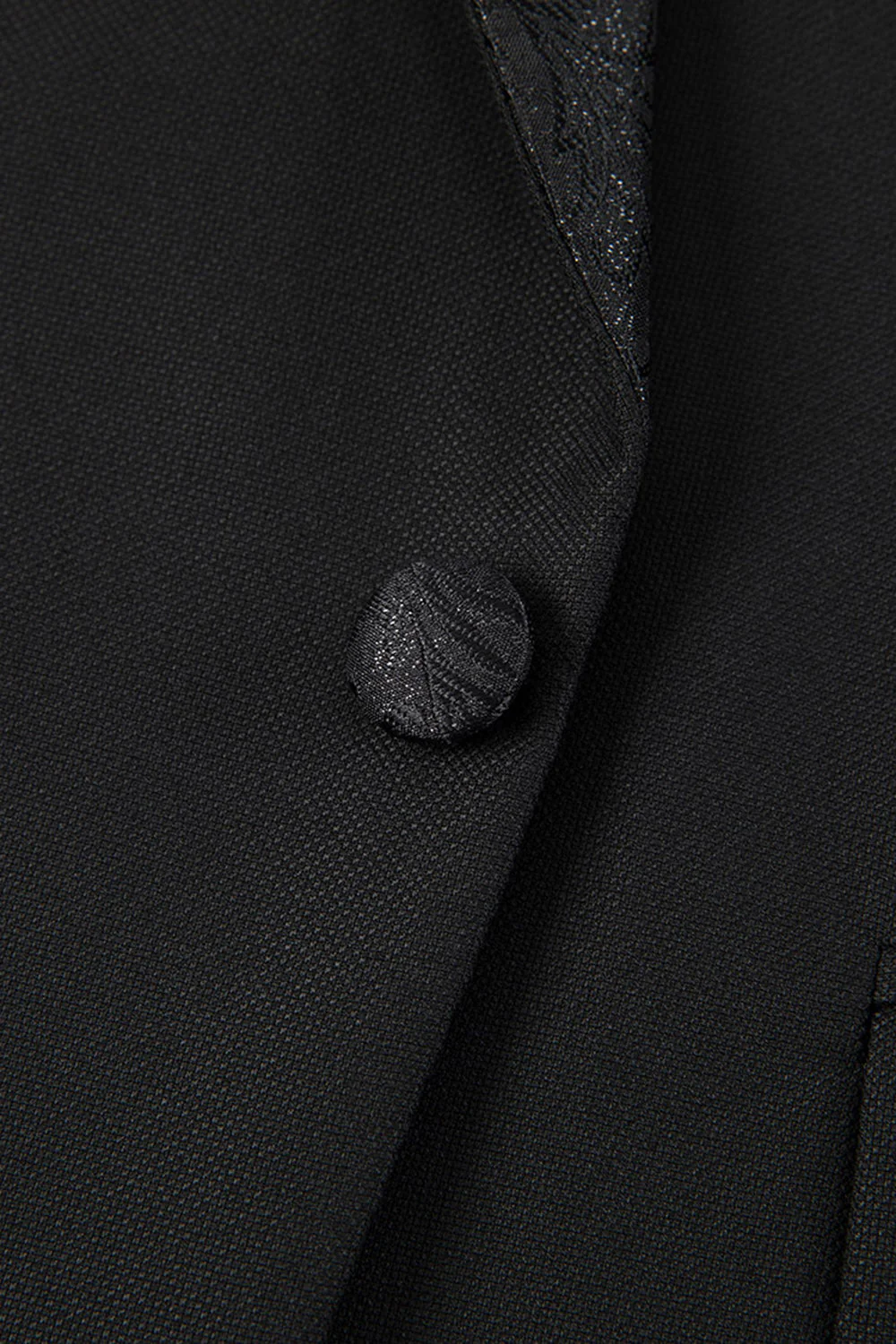 Slim Fit 3 Piece Peak Lapel Men's Black Suits - Image 6