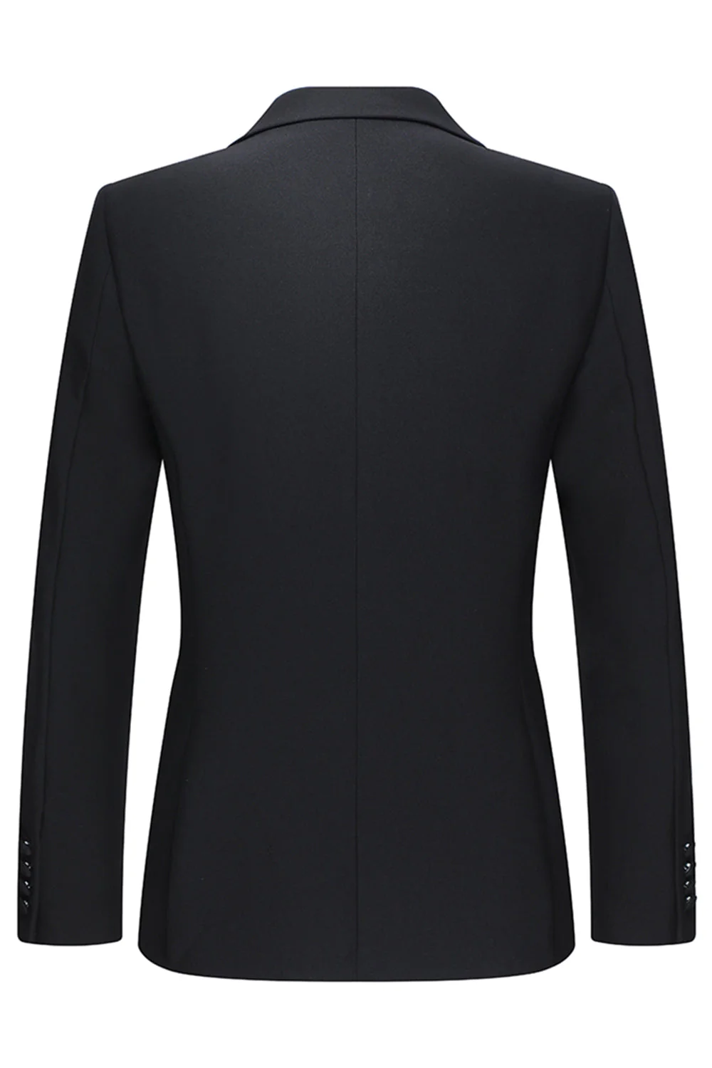 Slim Fit Black 2 Piece Double Breasted Peak Lapel Men's Suits - Image 3