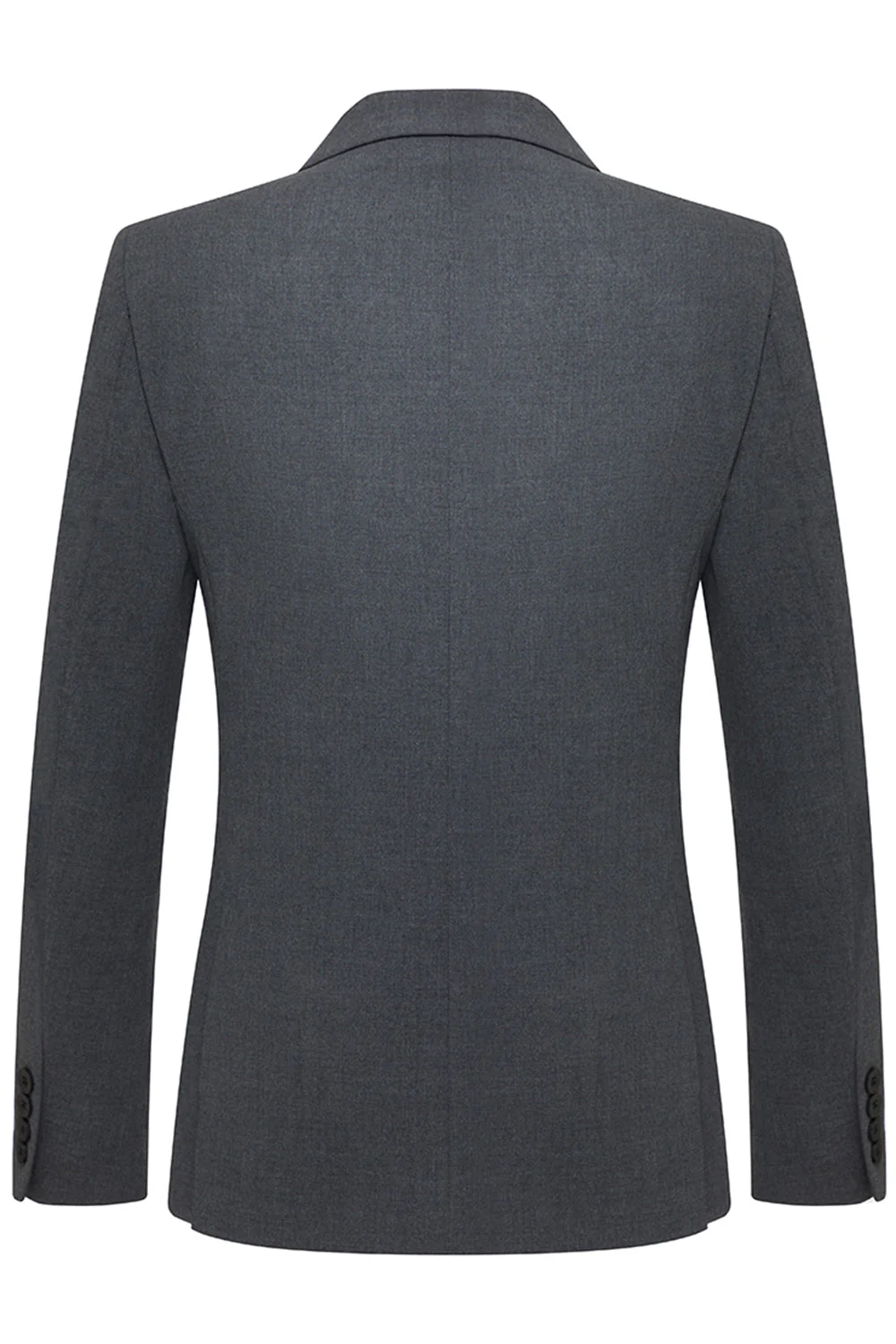 Slim Fit Peak Lapel Men's 3 Piece Grey Suits - Image 3