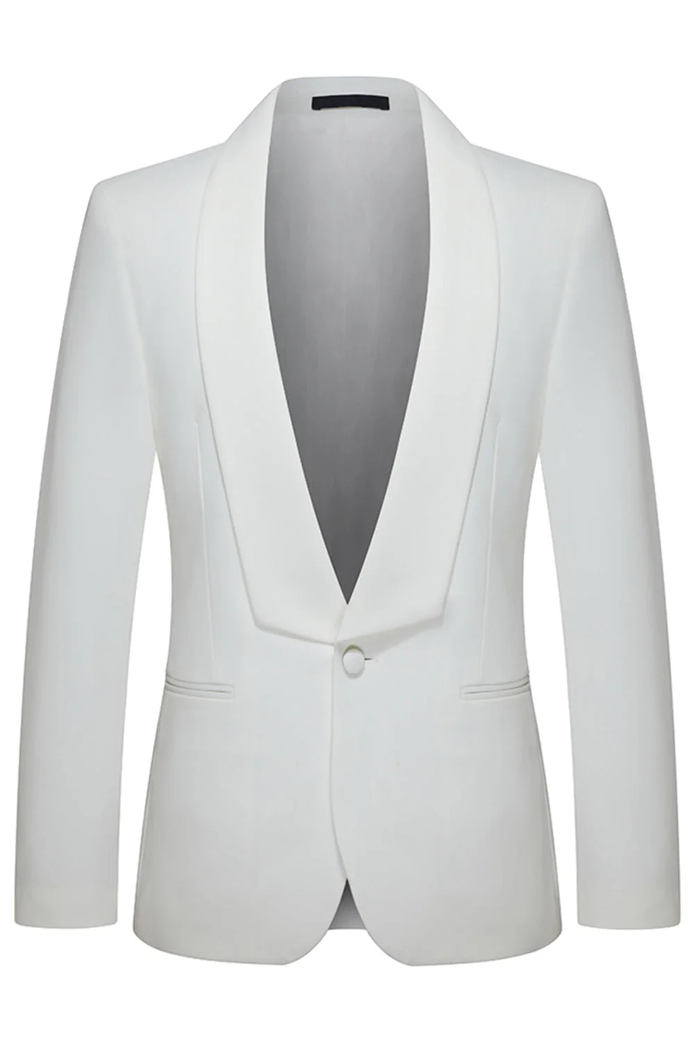 Slim Fit White Shawl Lapel 3 Piece Men's Wedding Suits - Image 2