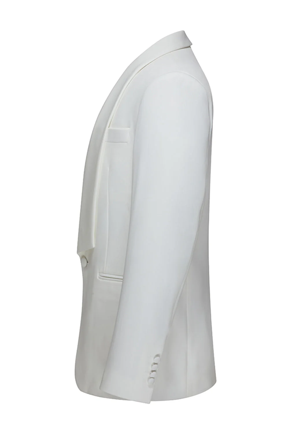 Slim Fit White Shawl Lapel 3 Piece Men's Wedding Suits - Image 4