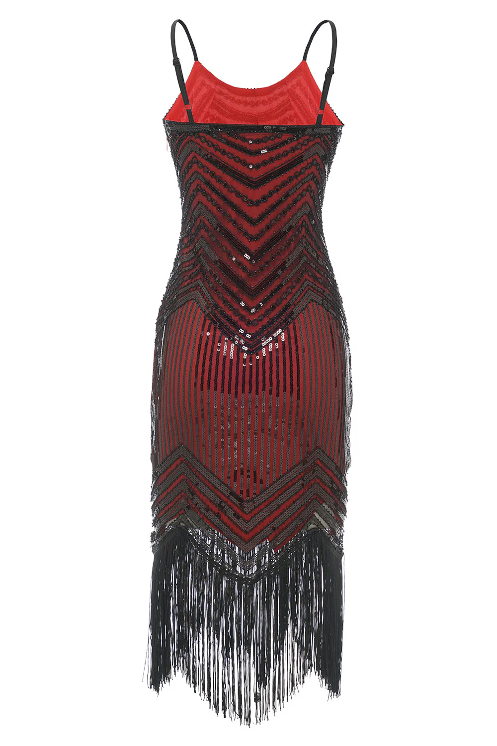 Spaghetti Straps Black 1920s Dress - Image 4