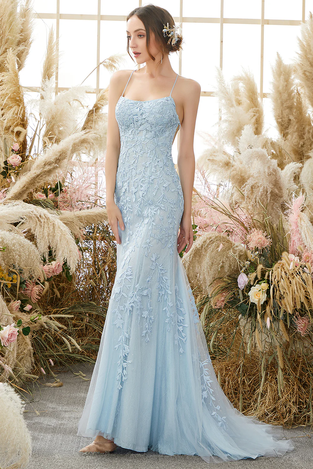 Spaghetti Straps Mermaid Prom Dress - Image 4