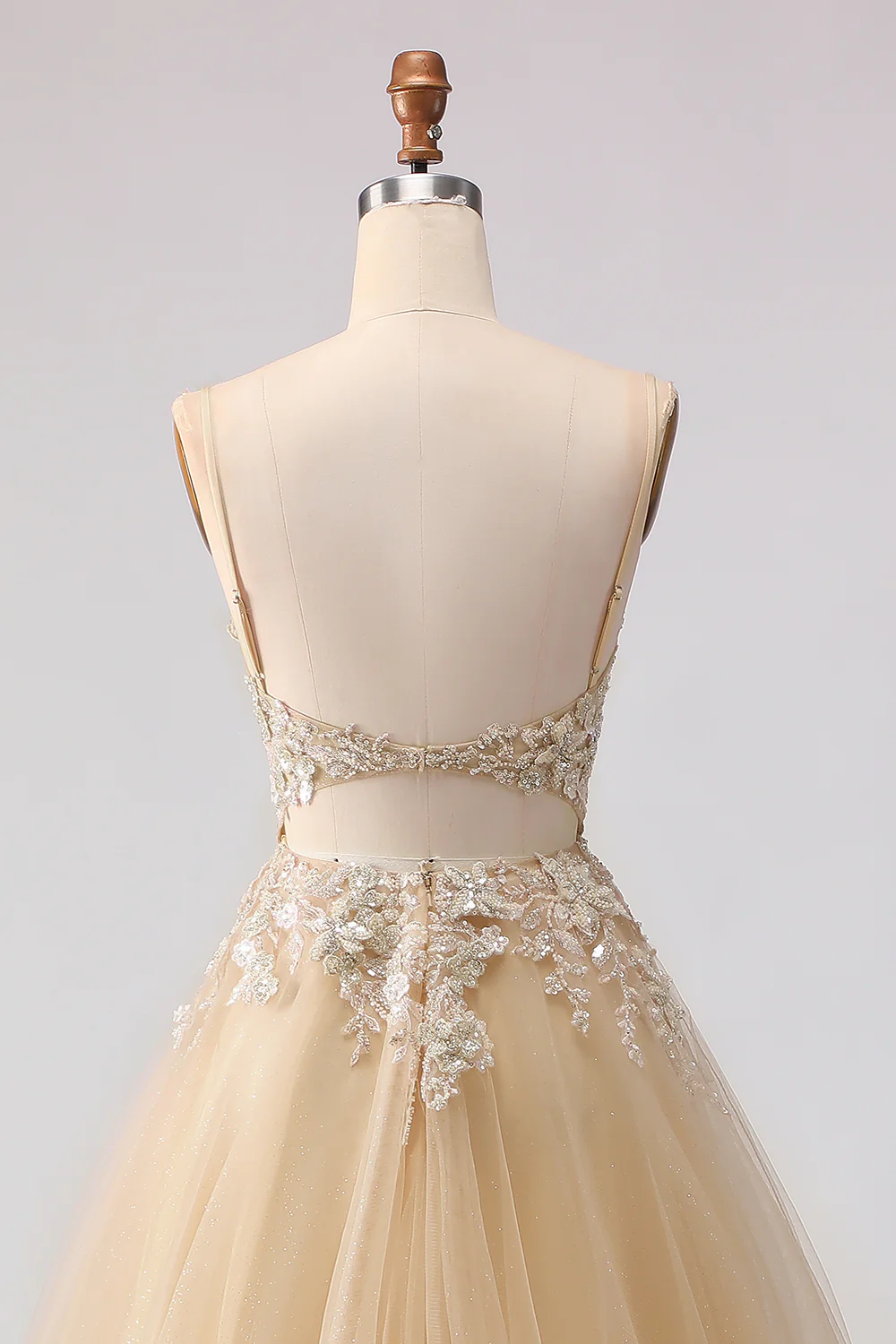 Sage Green A-Line Beaded Tulle Long Prom Dress with Embroidery - Image 12
