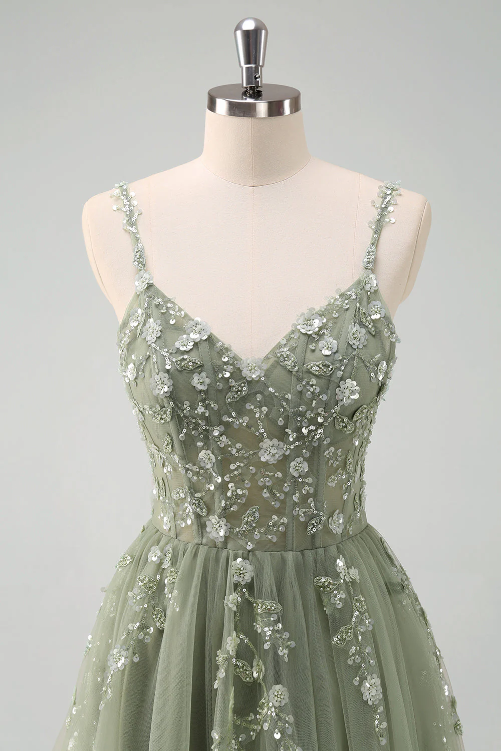 Sparkly A-Line Royal Blue Spaghetti Straps Corset Long Prom Dress - Image 25