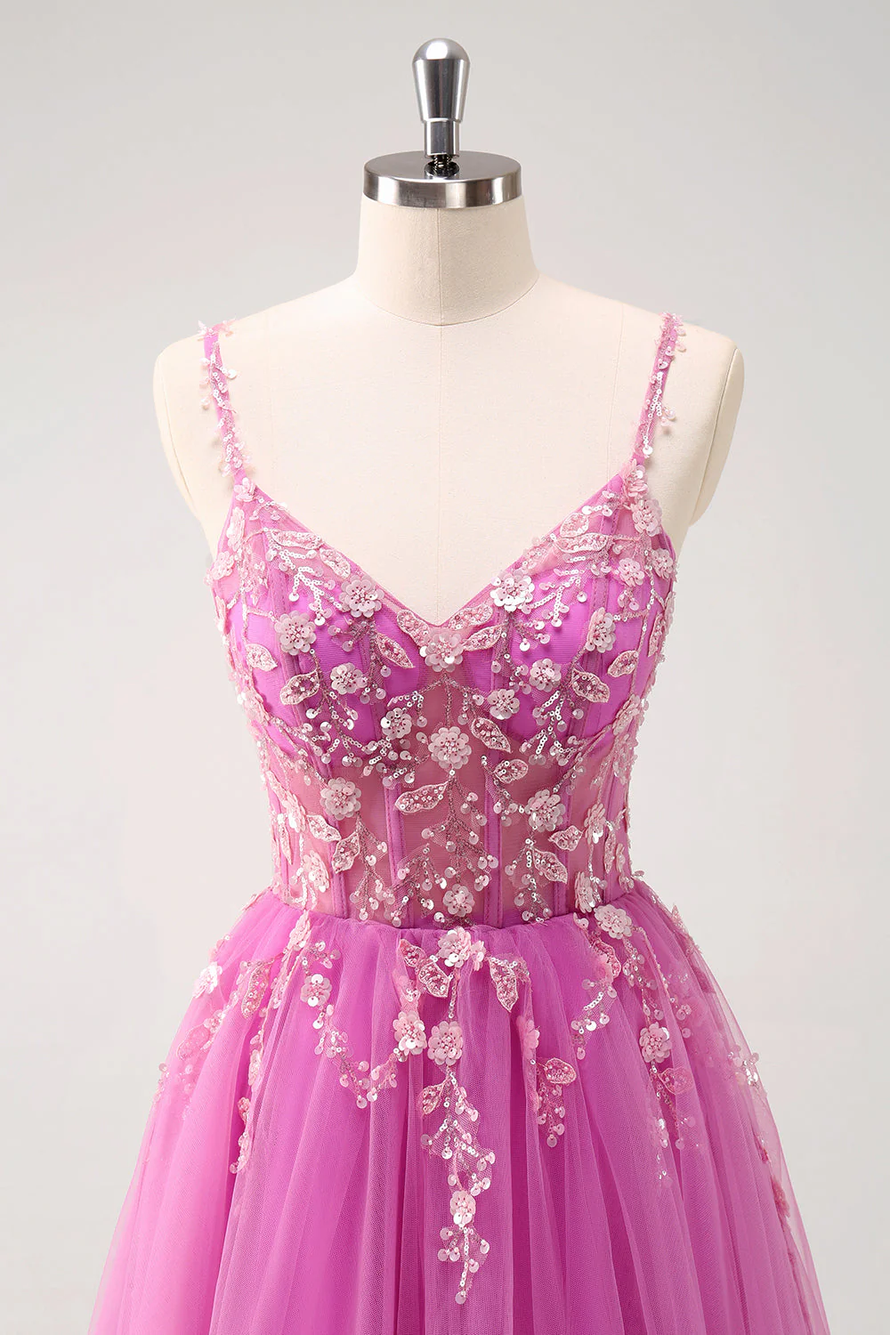 Sparkly A-Line Royal Blue Spaghetti Straps Corset Long Prom Dress - Image 32