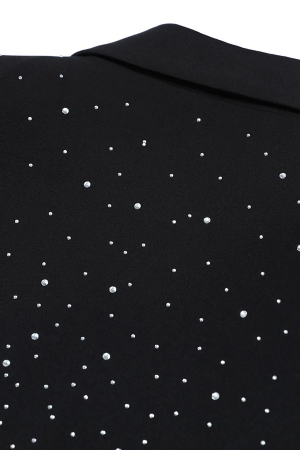 Sparkly Beaded Black Peak Lapel Women Blazer - Image 3