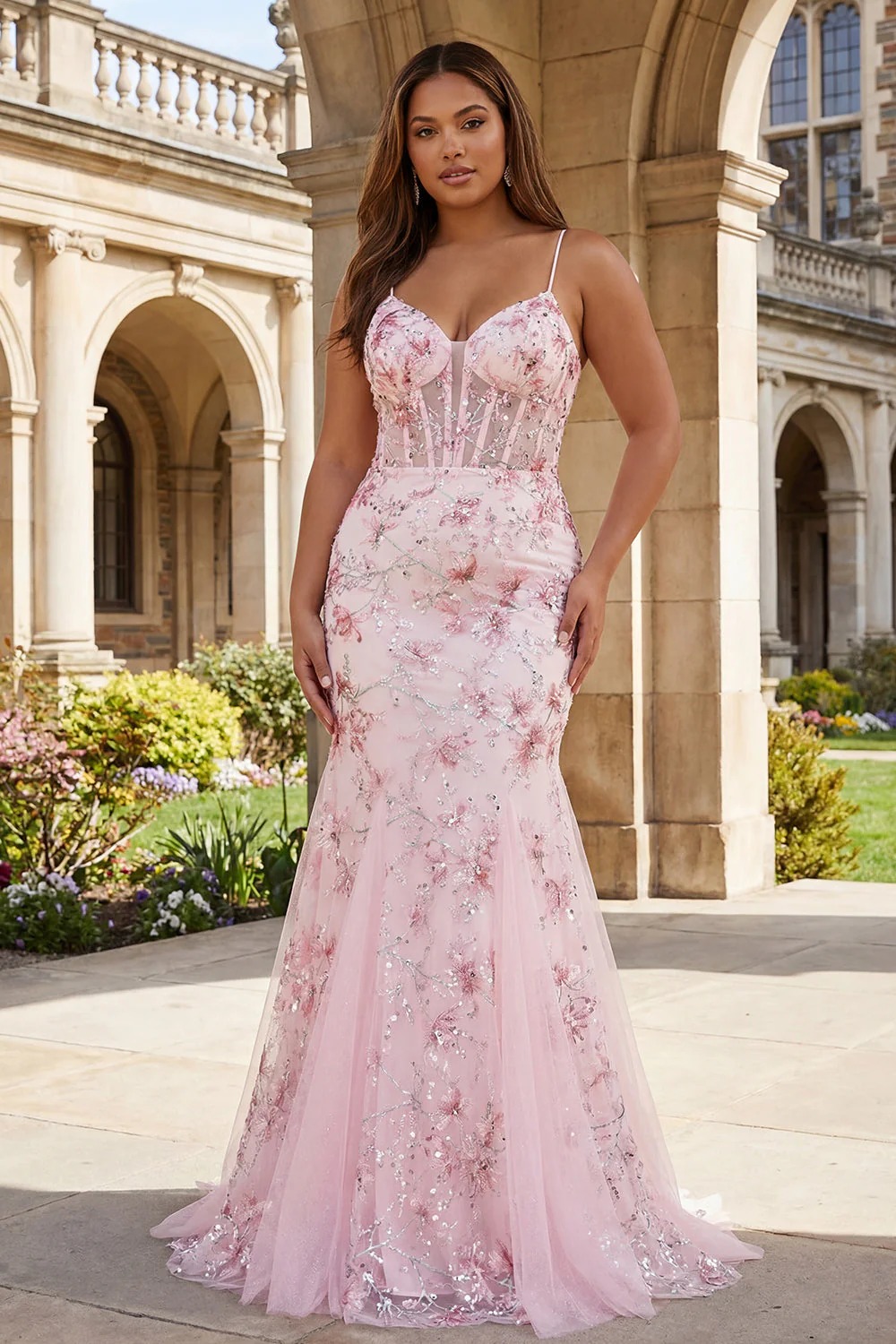 Sparkly Black Mermaid Corset Long Plus Size Prom Dress with Lace Up Back - Image 5