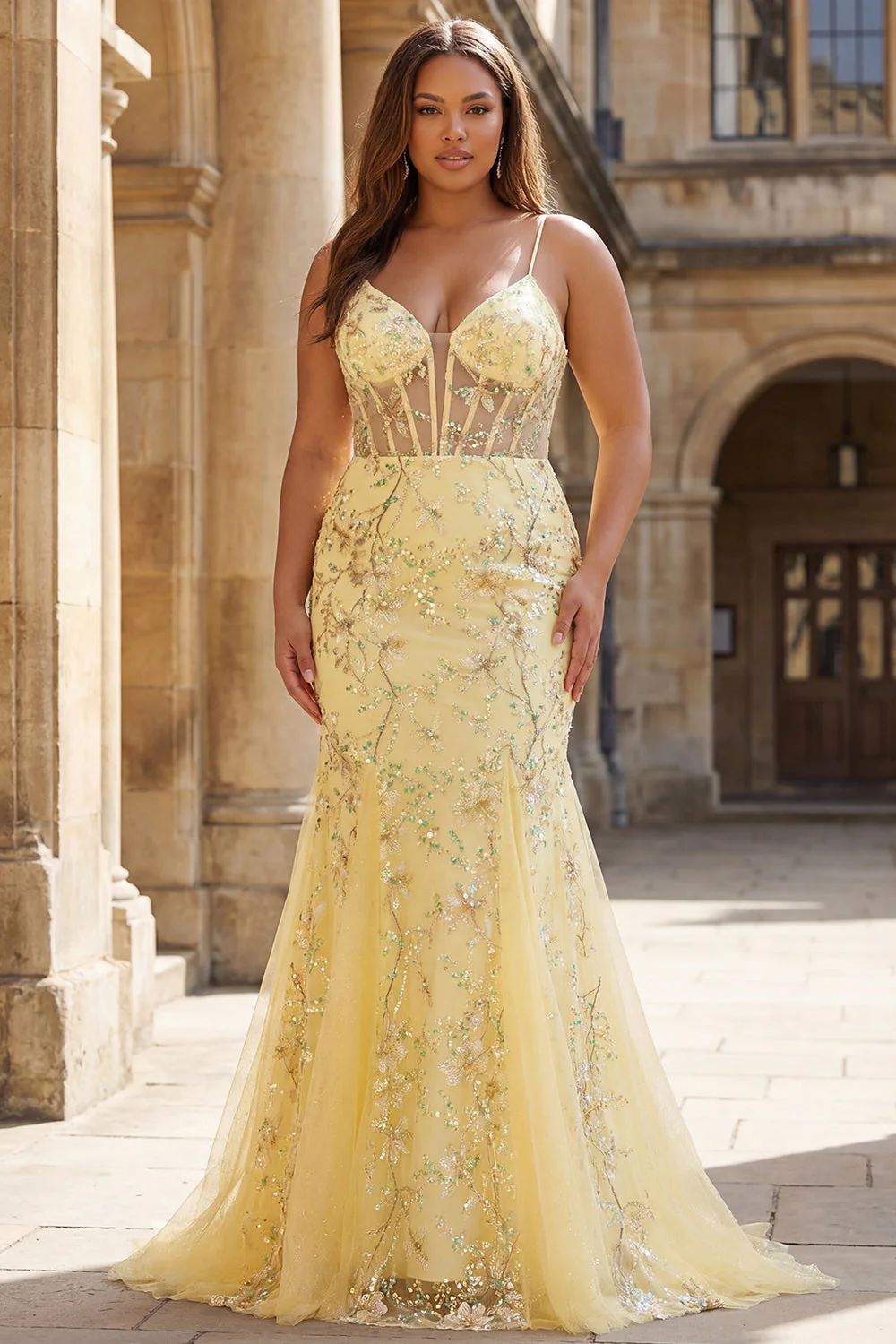 Sparkly Black Mermaid Corset Long Plus Size Prom Dress with Lace Up Back - Image 9