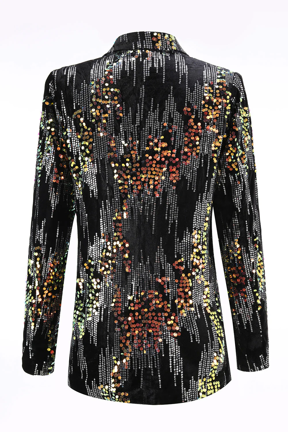 Sparkly Black Peak Lapel 2 Piece Women's Prom Suit - Image 5
