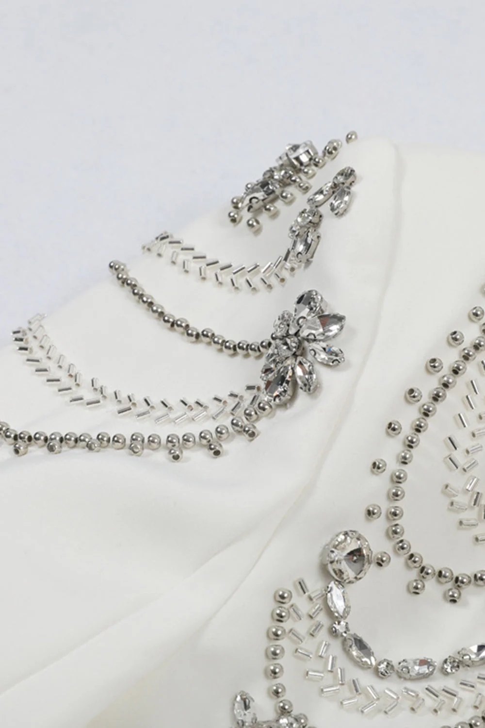Sparkly Black Peak Lapel Single Breasted Women Prom Blazer with Rhinestones - Image 9