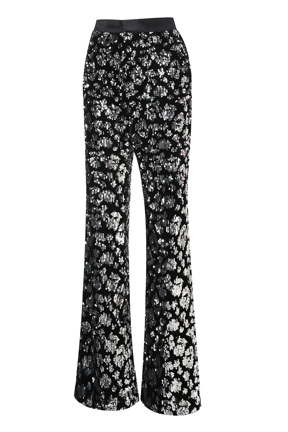 Sparkly Black Slim Fit 2 Piece Women's Prom Suit with Sash - Image 9