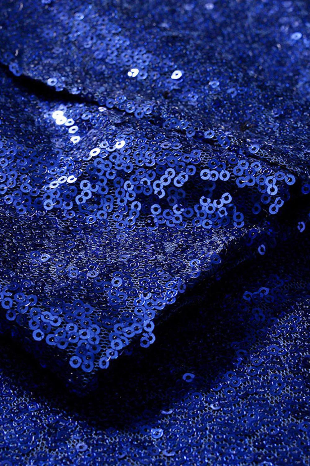 Sparkly Blue Shawl Lapel One Button Men's Prom Blazer - Image 5