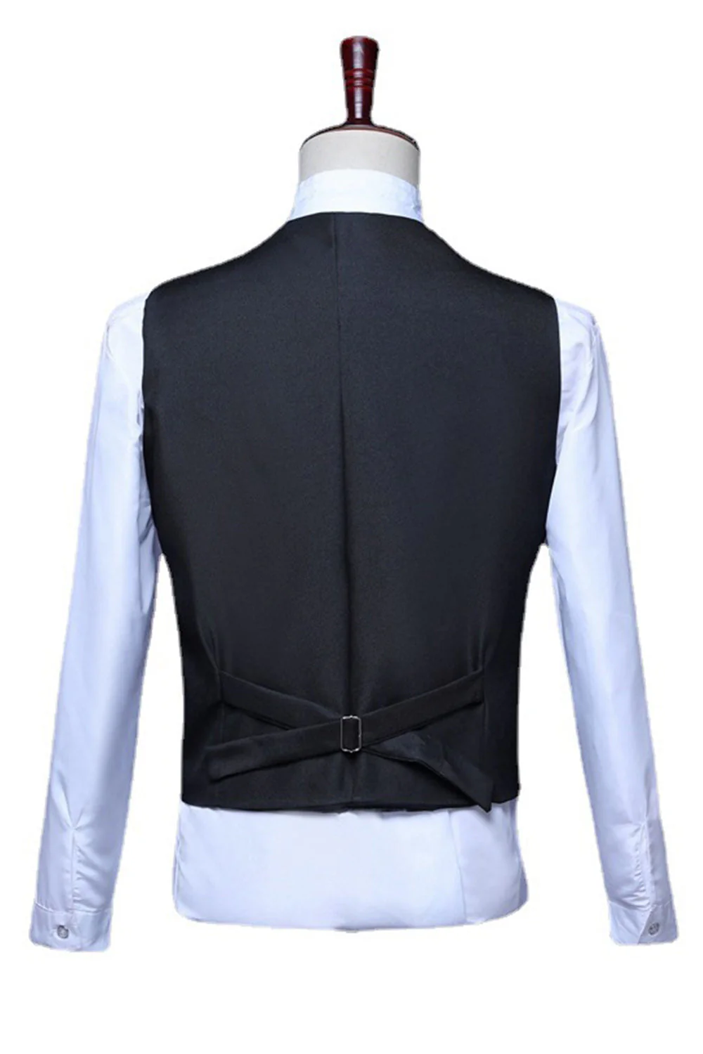 Sparkly Blue Single Breasted V-Neck Sequin Men's Suit Vest - Image 2