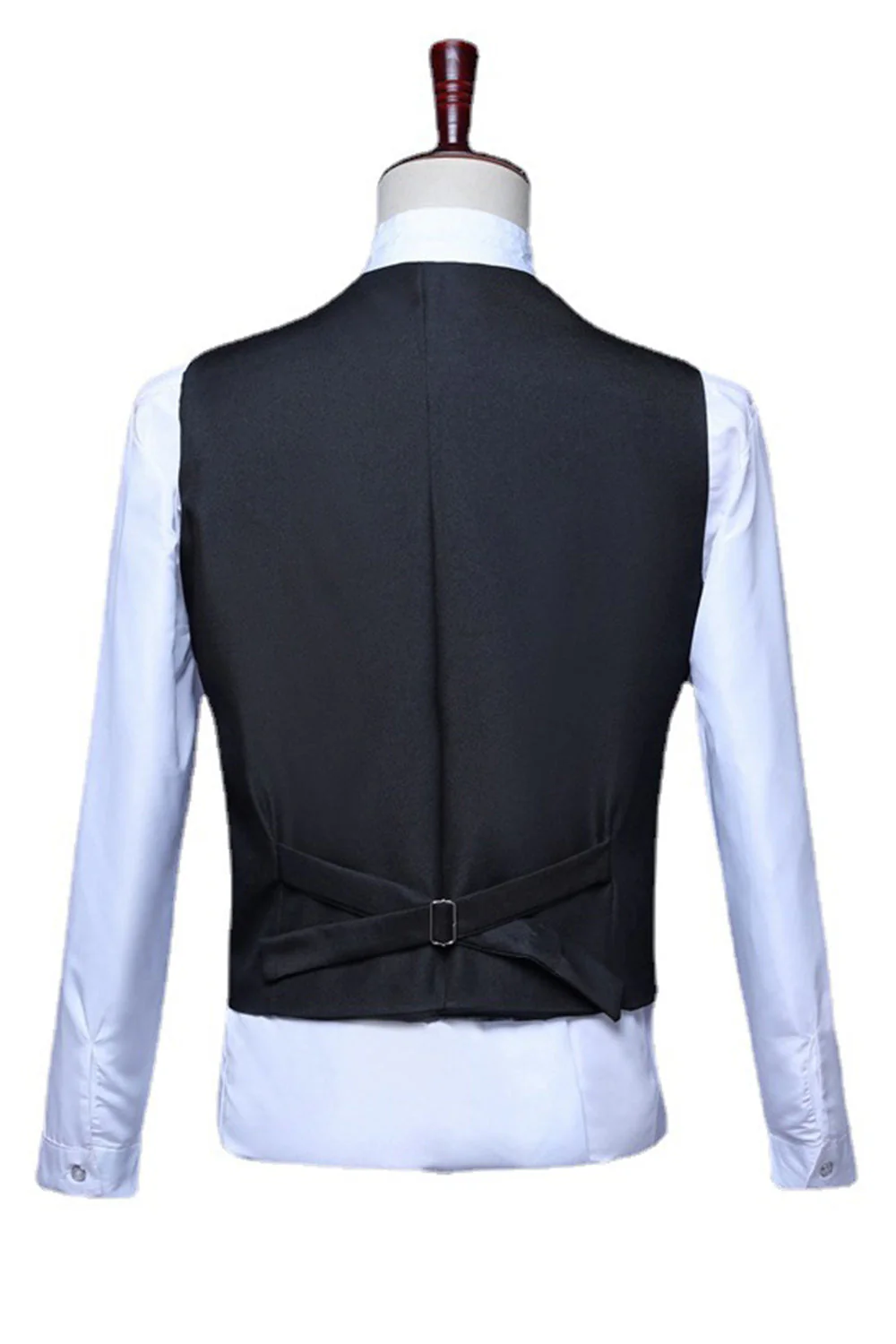 Sparkly Blue Single Breasted V-Neck Sequin Men's Suit Vest - Image 4