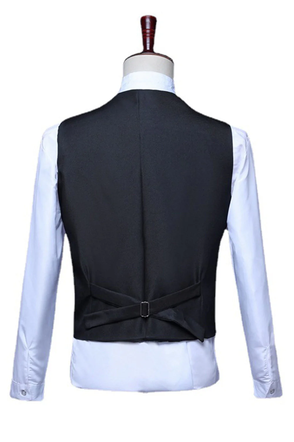 Sparkly Blue Single Breasted V-Neck Sequin Men's Suit Vest - Image 6