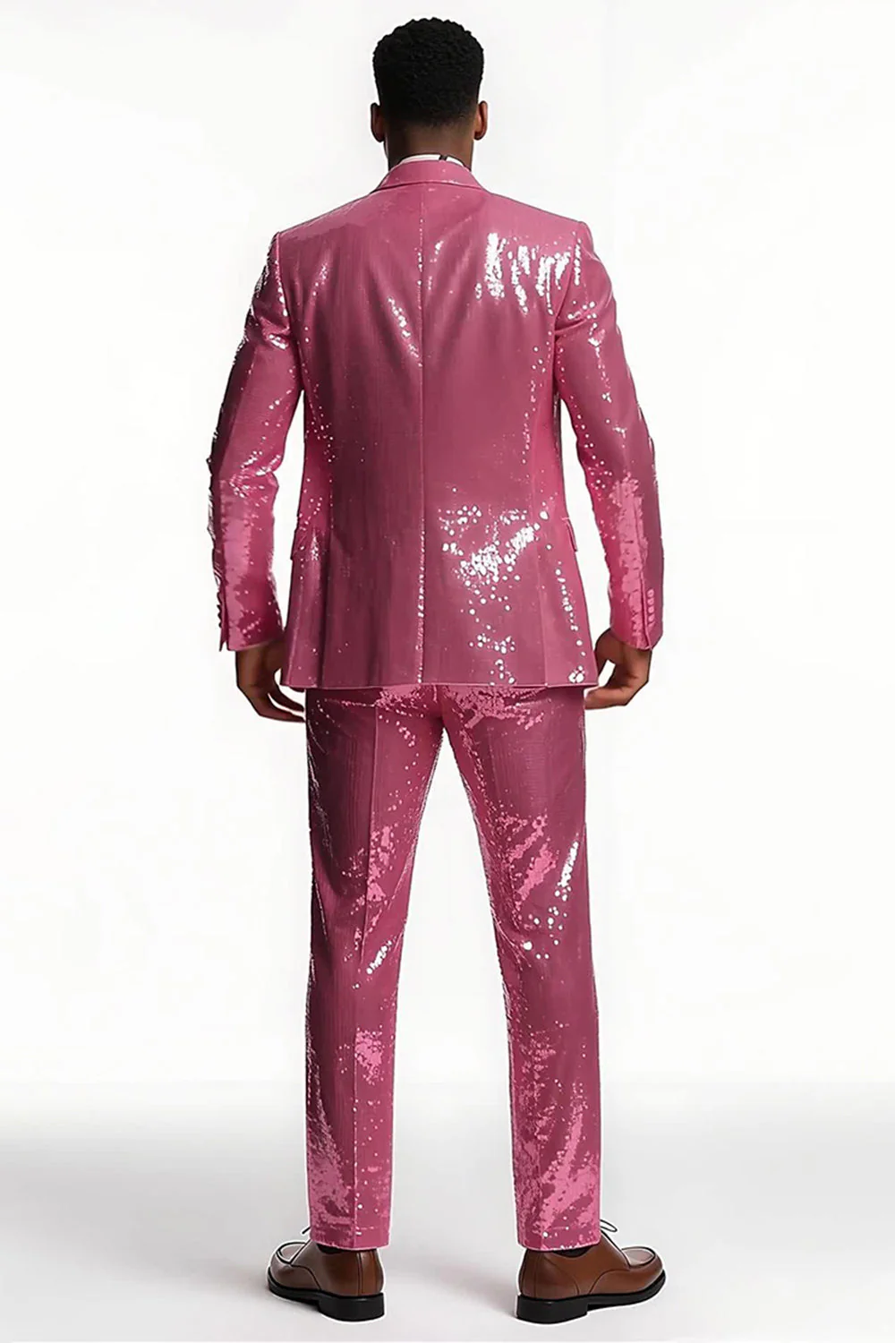 Sparkly Blush Peak Lapel 2 Piece Men's Prom Suits - Image 2