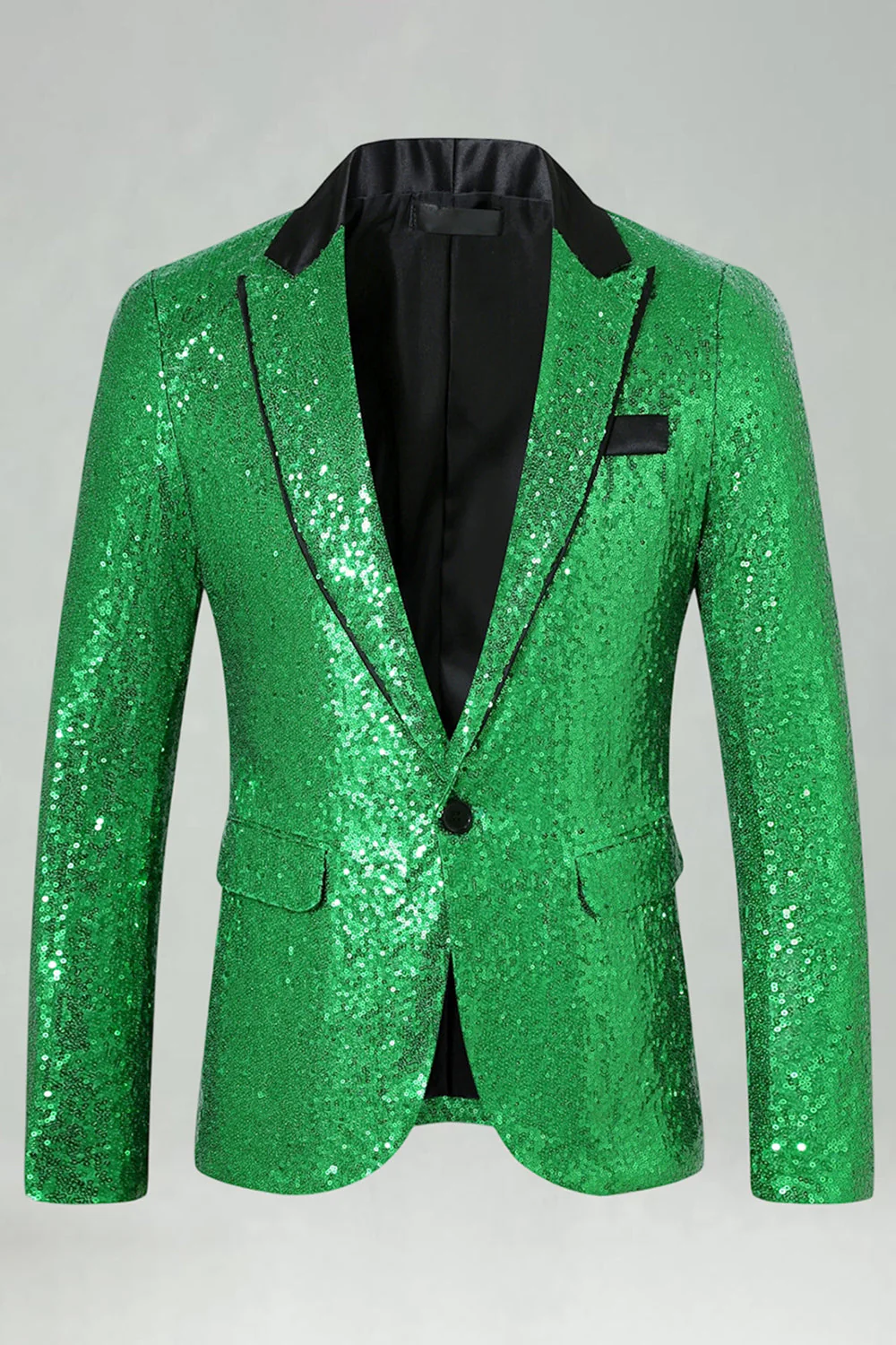 Sparkly Gold Peak Lapel Men's Prom Blazer - Image 10