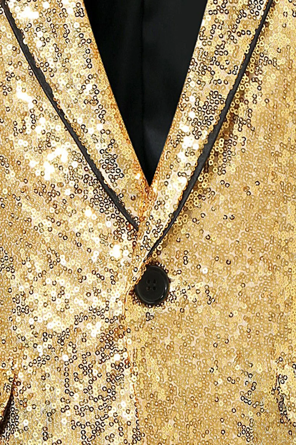 Sparkly Gold Peak Lapel Men's Prom Blazer - Image 4