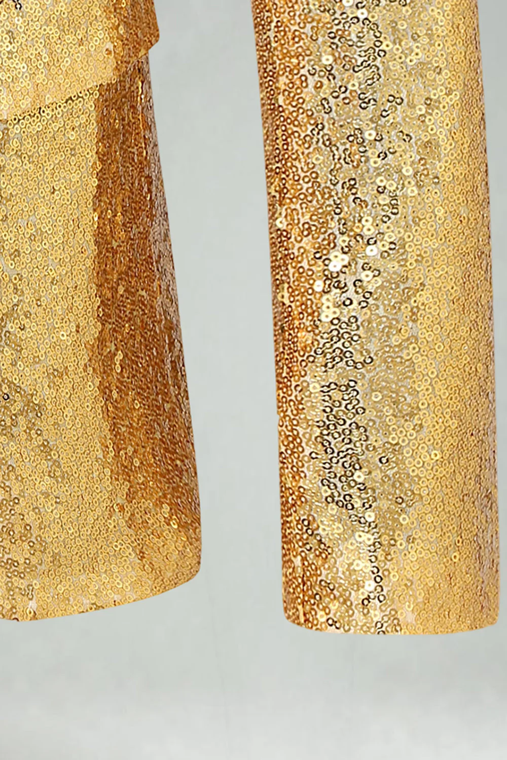 Sparkly Gold Peak Lapel Men's Prom Blazer - Image 5