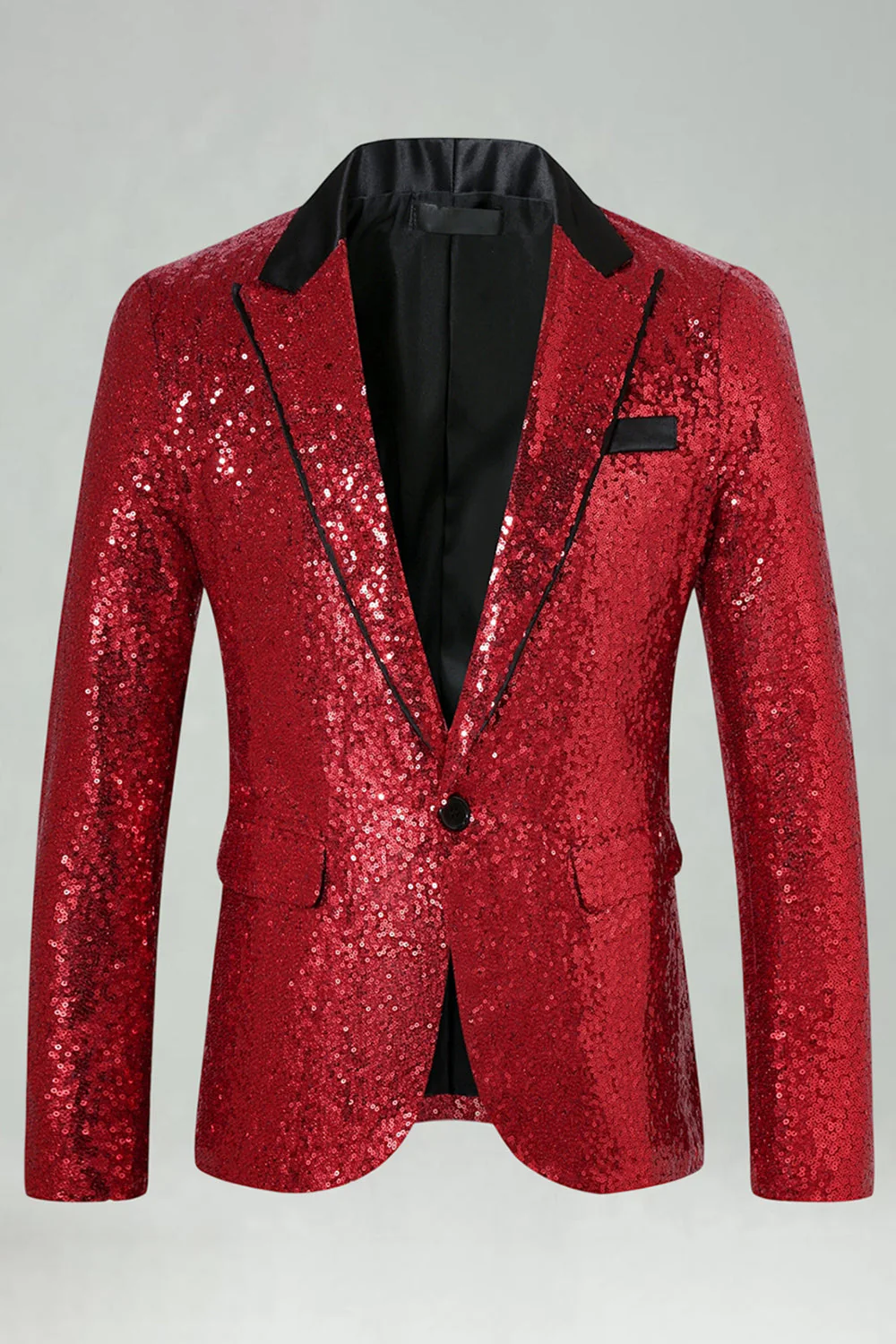 Sparkly Gold Peak Lapel Men's Prom Blazer - Image 9