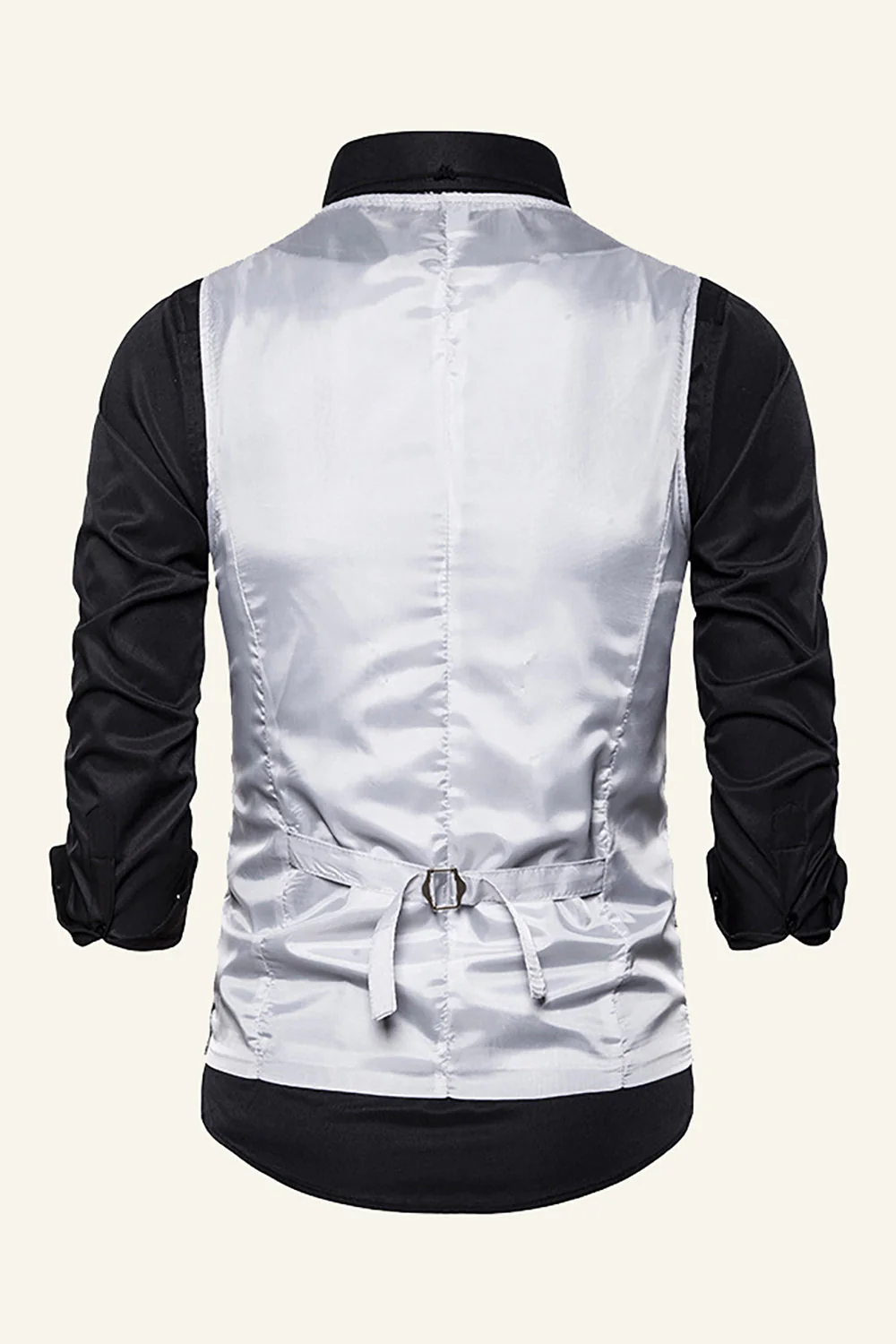 Sparkly Golden Lapel Sequins Men's Vest with Bow Tie - Image 11