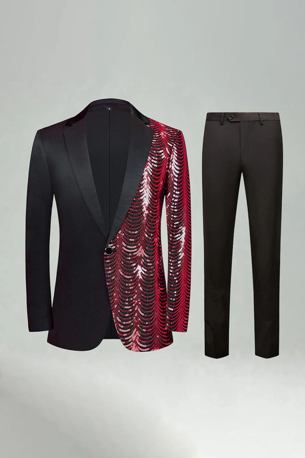 Sparkly Golden Notched Lapel 2 Pieces Men's Prom Suits - Image 10