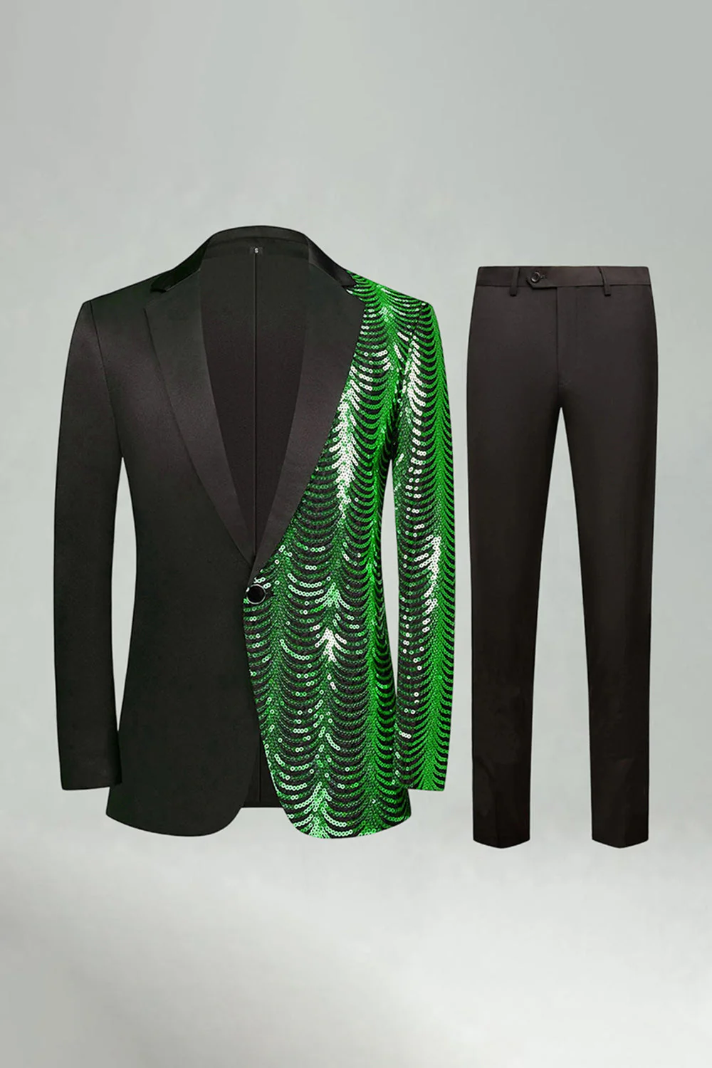 Sparkly Golden Notched Lapel 2 Pieces Men's Prom Suits - Image 11