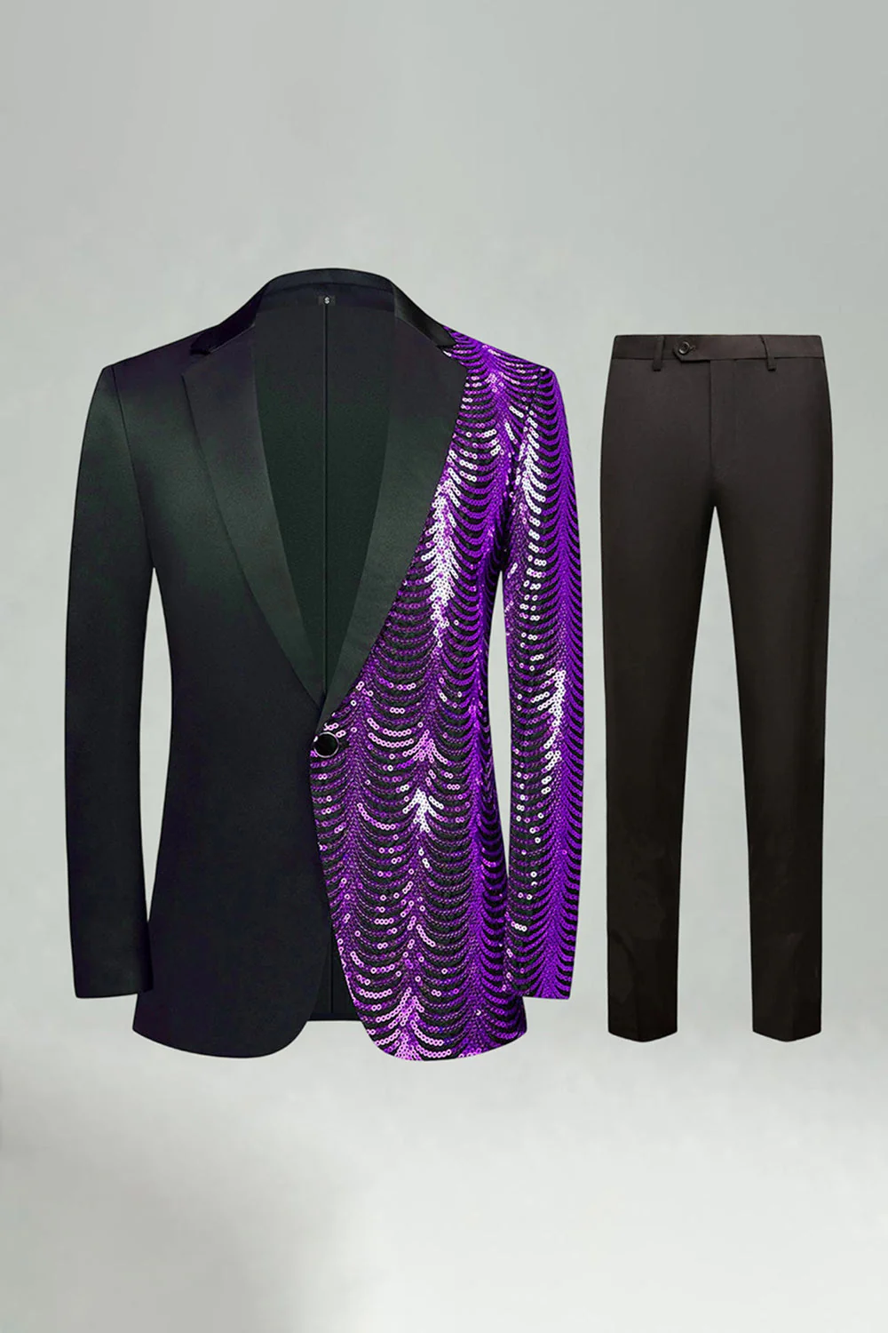 Sparkly Golden Notched Lapel 2 Pieces Men's Prom Suits - Image 12