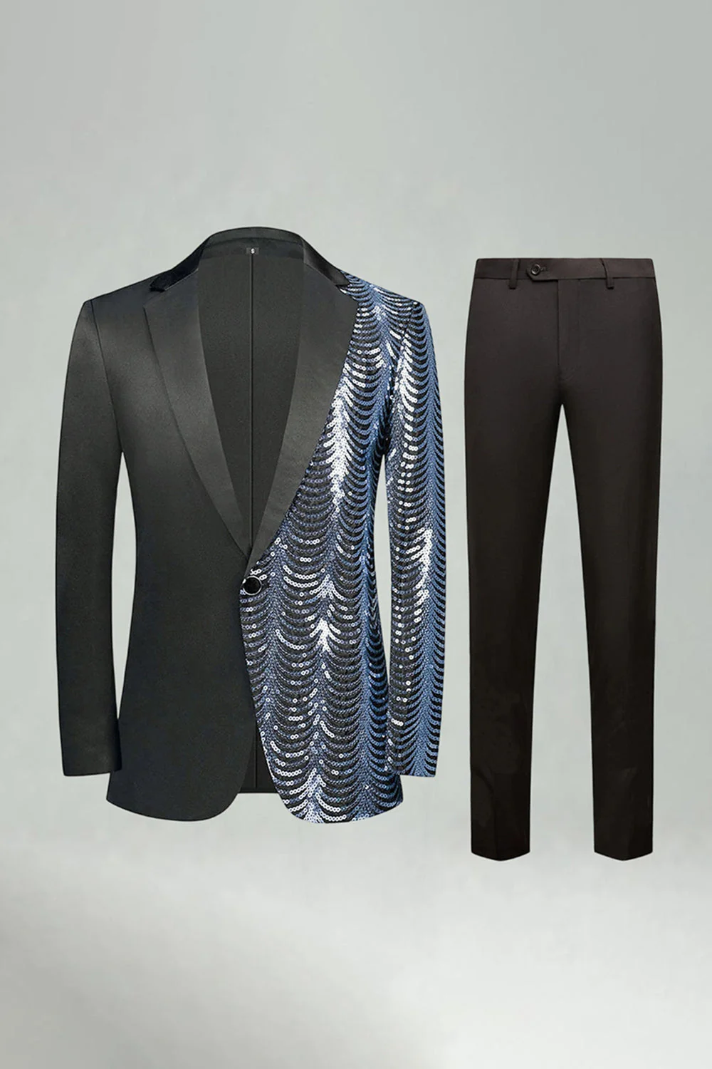 Sparkly Golden Notched Lapel 2 Pieces Men's Prom Suits - Image 13