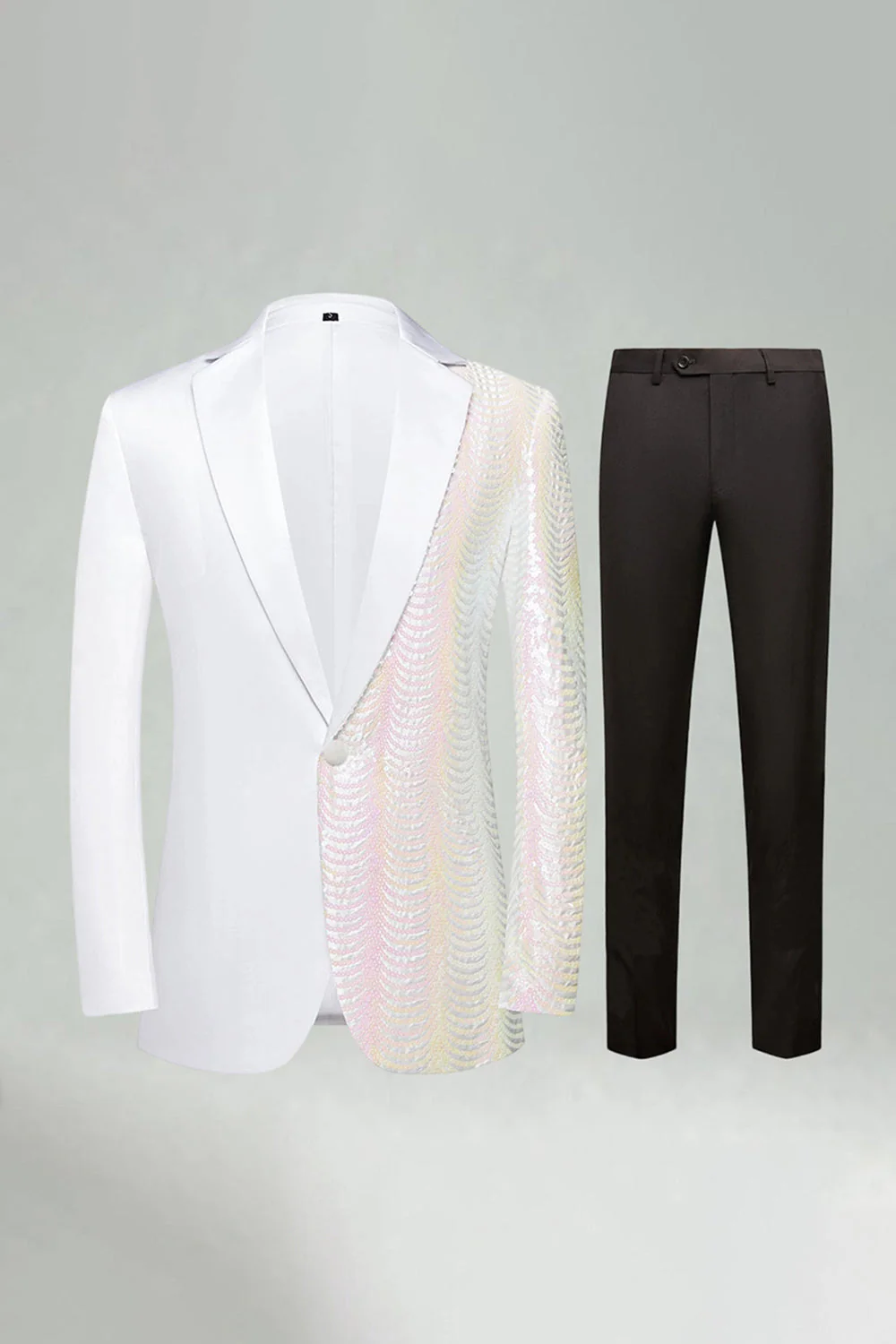 Sparkly Golden Notched Lapel 2 Pieces Men's Prom Suits - Image 14