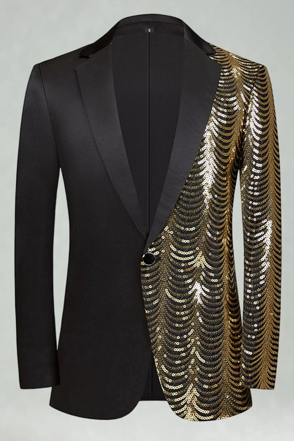 Sparkly Golden Notched Lapel 2 Pieces Men's Prom Suits - Image 2