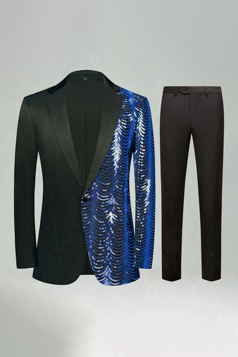 Sparkly Golden Notched Lapel 2 Pieces Men's Prom Suits - Image 9