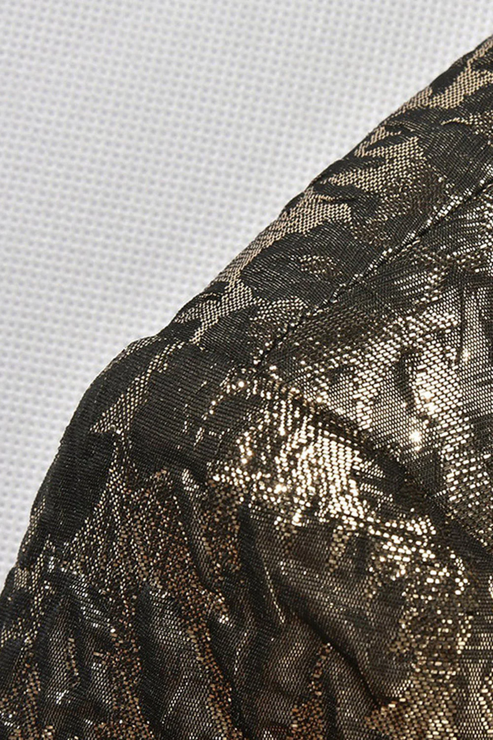 Sparkly Golden Shawl Lapel Men's Prom Blazer - Image 5