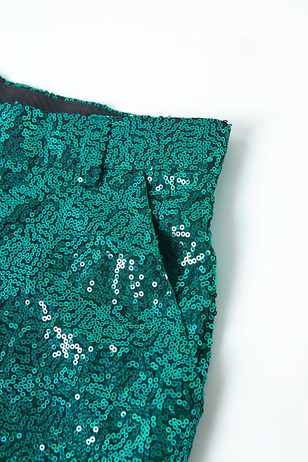 Sparkly Green Sequins Notched Lapel Women Suits with Belt - Image 10