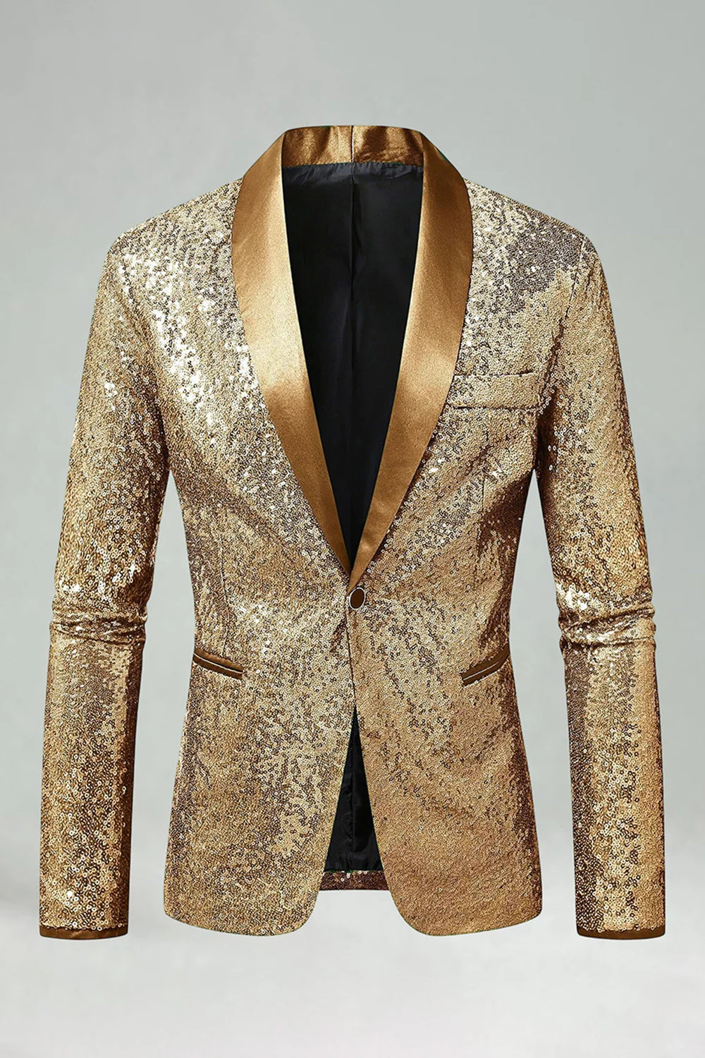 Sparkly Green Shawl Lapel Men's Prom Blazer - Image 10