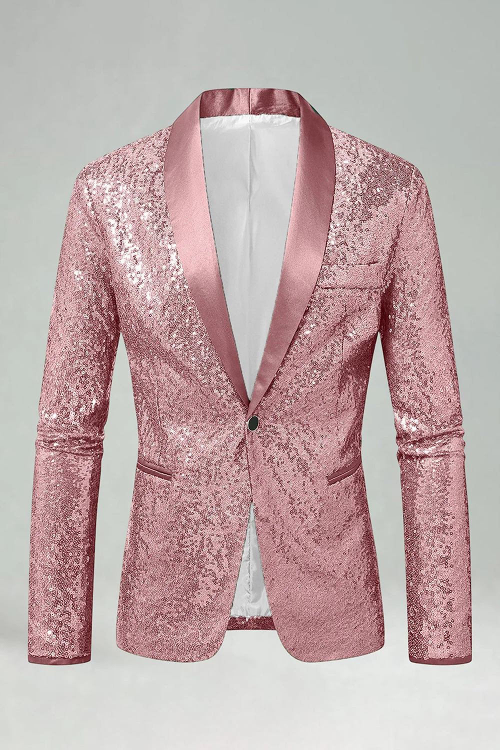 Sparkly Green Shawl Lapel Men's Prom Blazer - Image 11