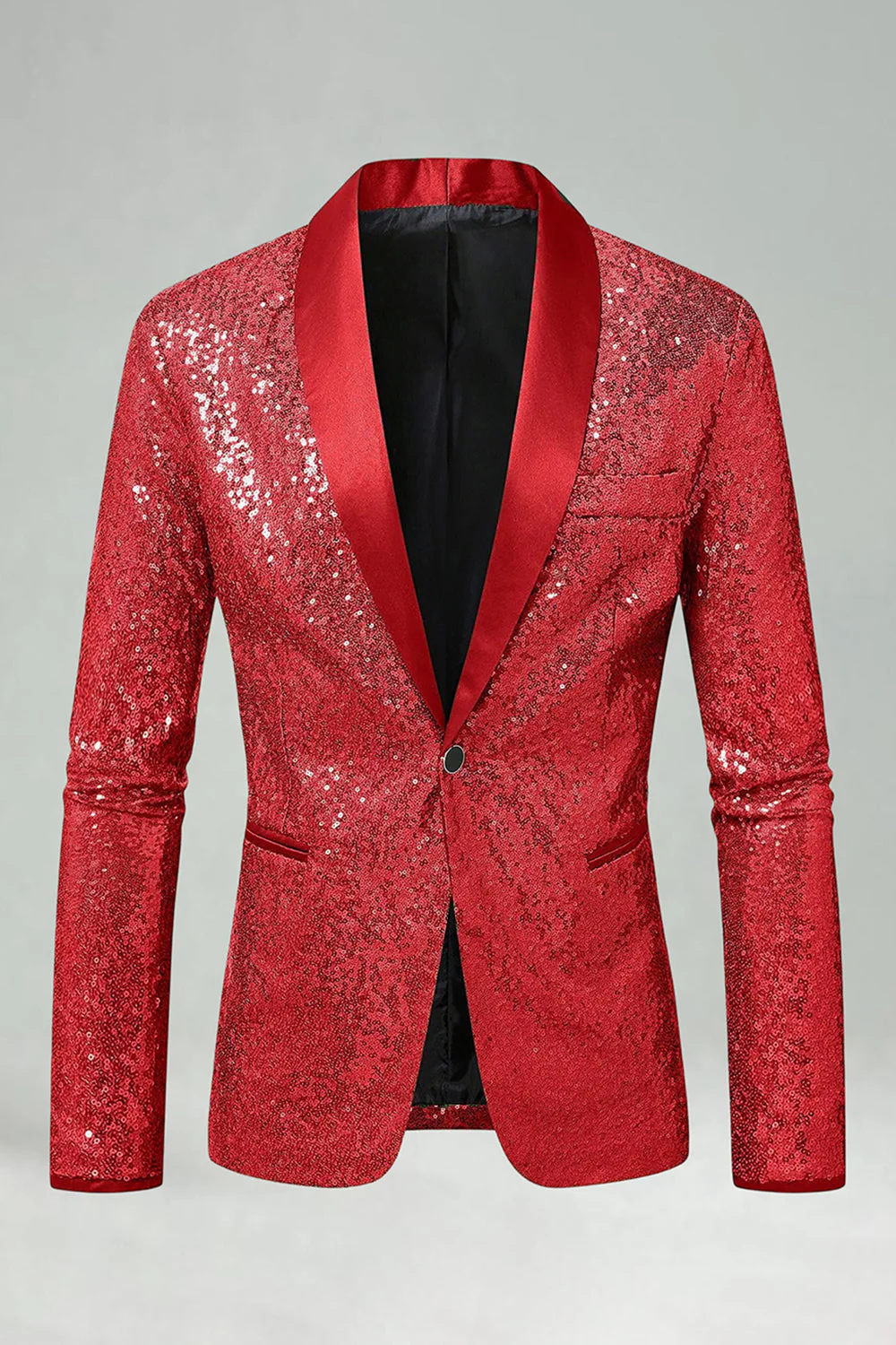 Sparkly Green Shawl Lapel Men's Prom Blazer - Image 14