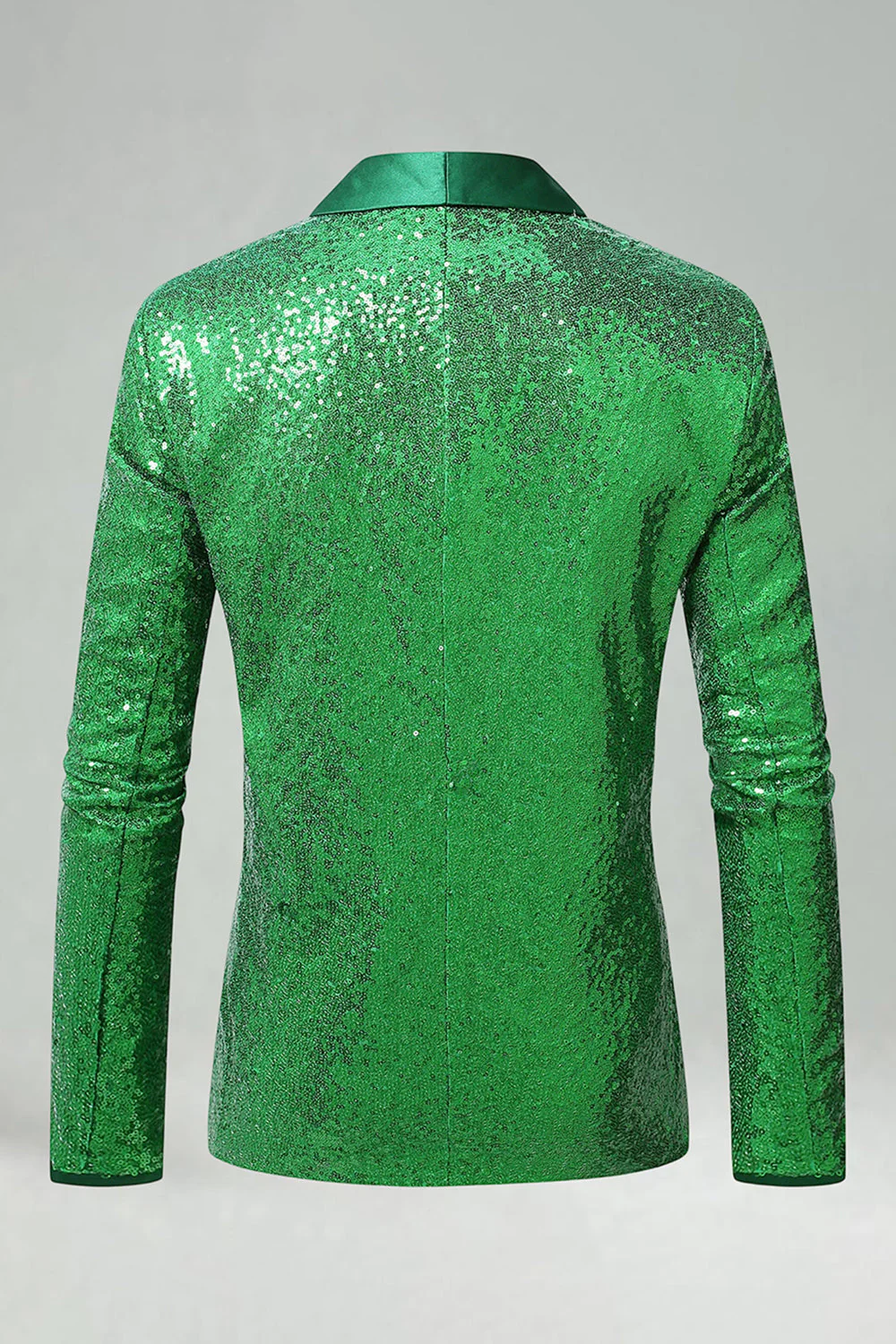 Sparkly Green Shawl Lapel Men's Prom Blazer - Image 2