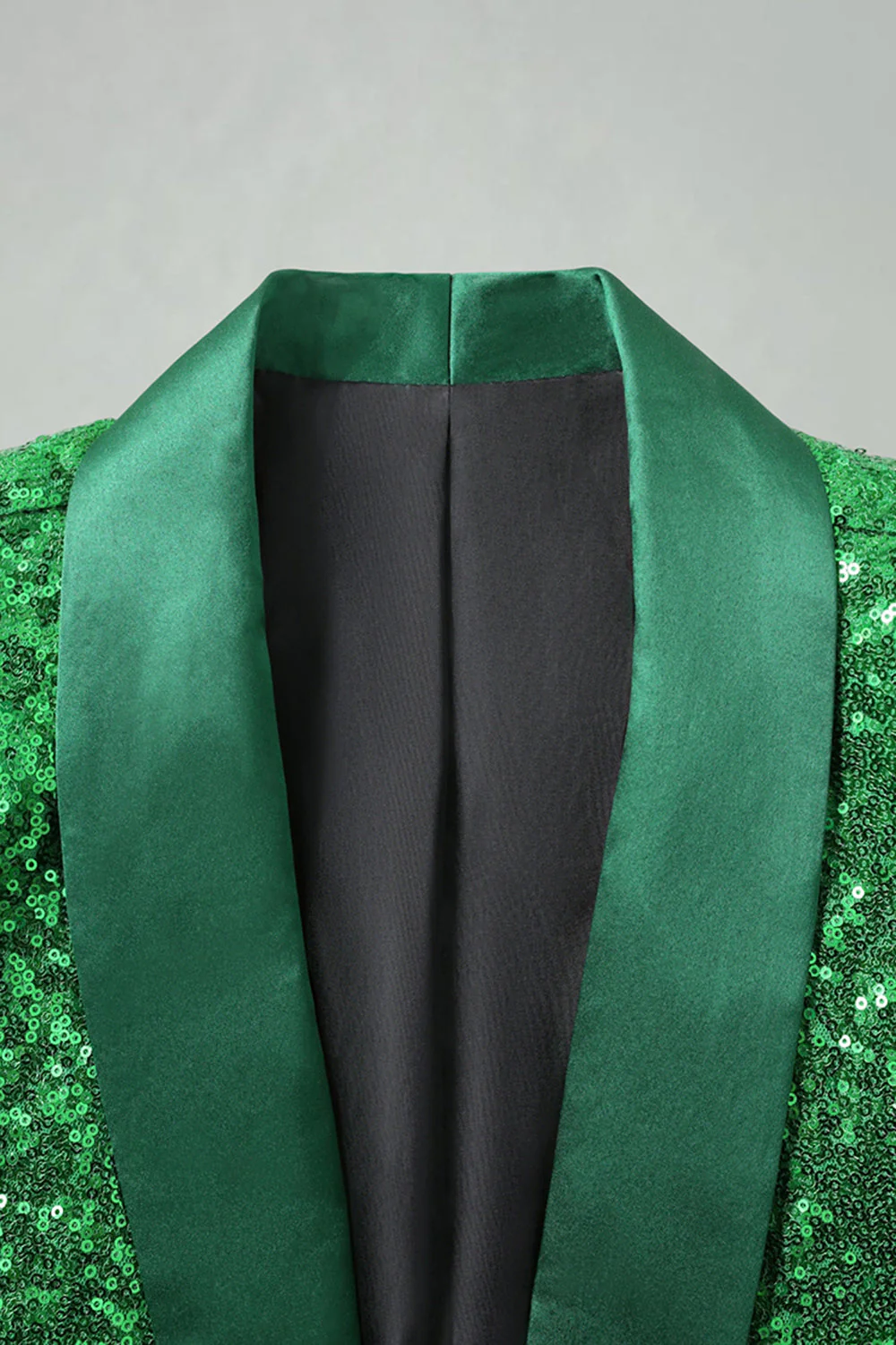 Sparkly Green Shawl Lapel Men's Prom Blazer - Image 4
