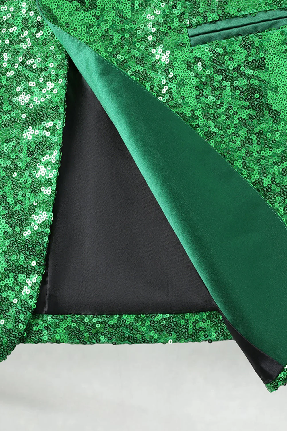 Sparkly Green Shawl Lapel Men's Prom Blazer - Image 5