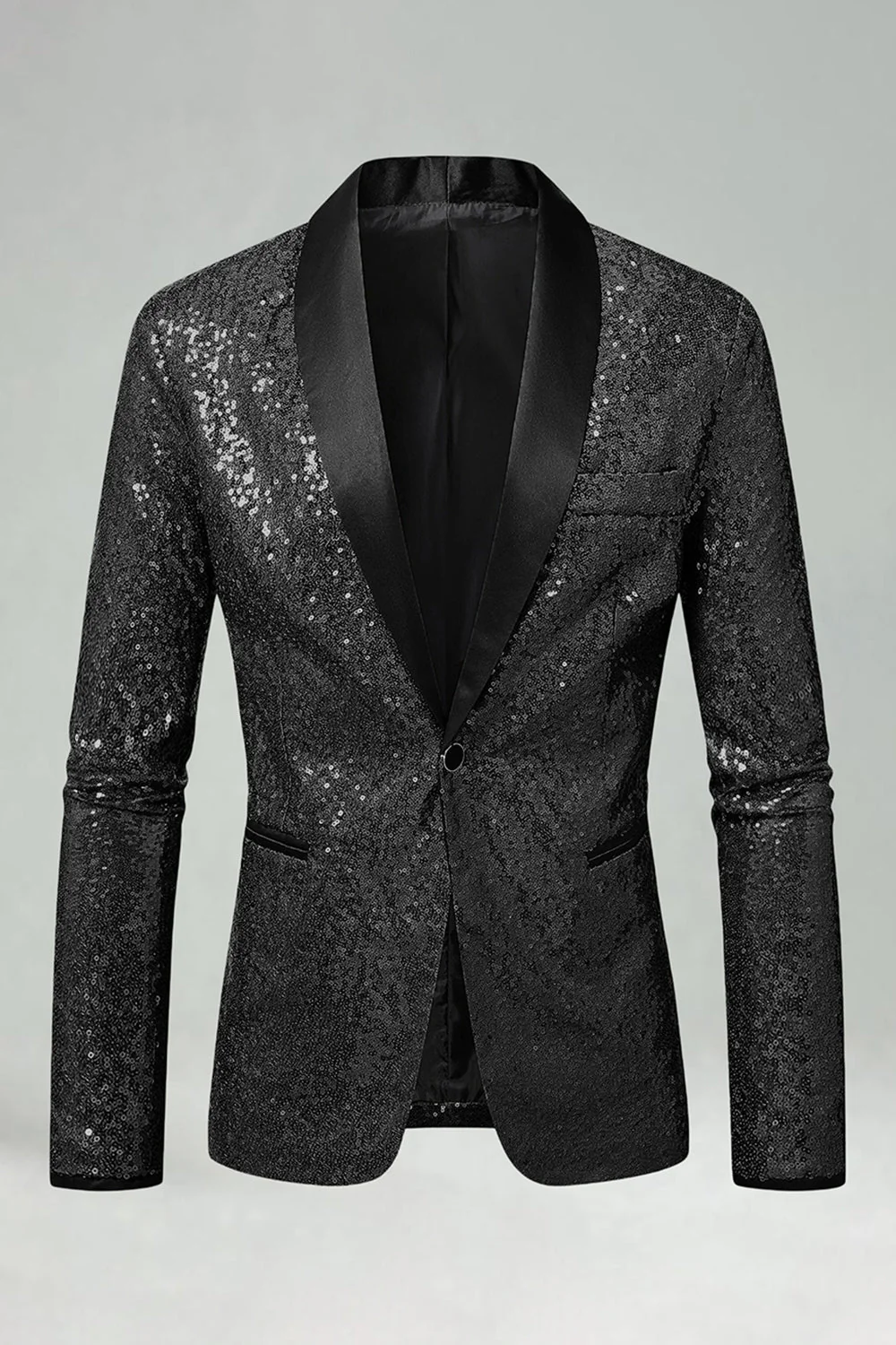 Sparkly Green Shawl Lapel Men's Prom Blazer - Image 7