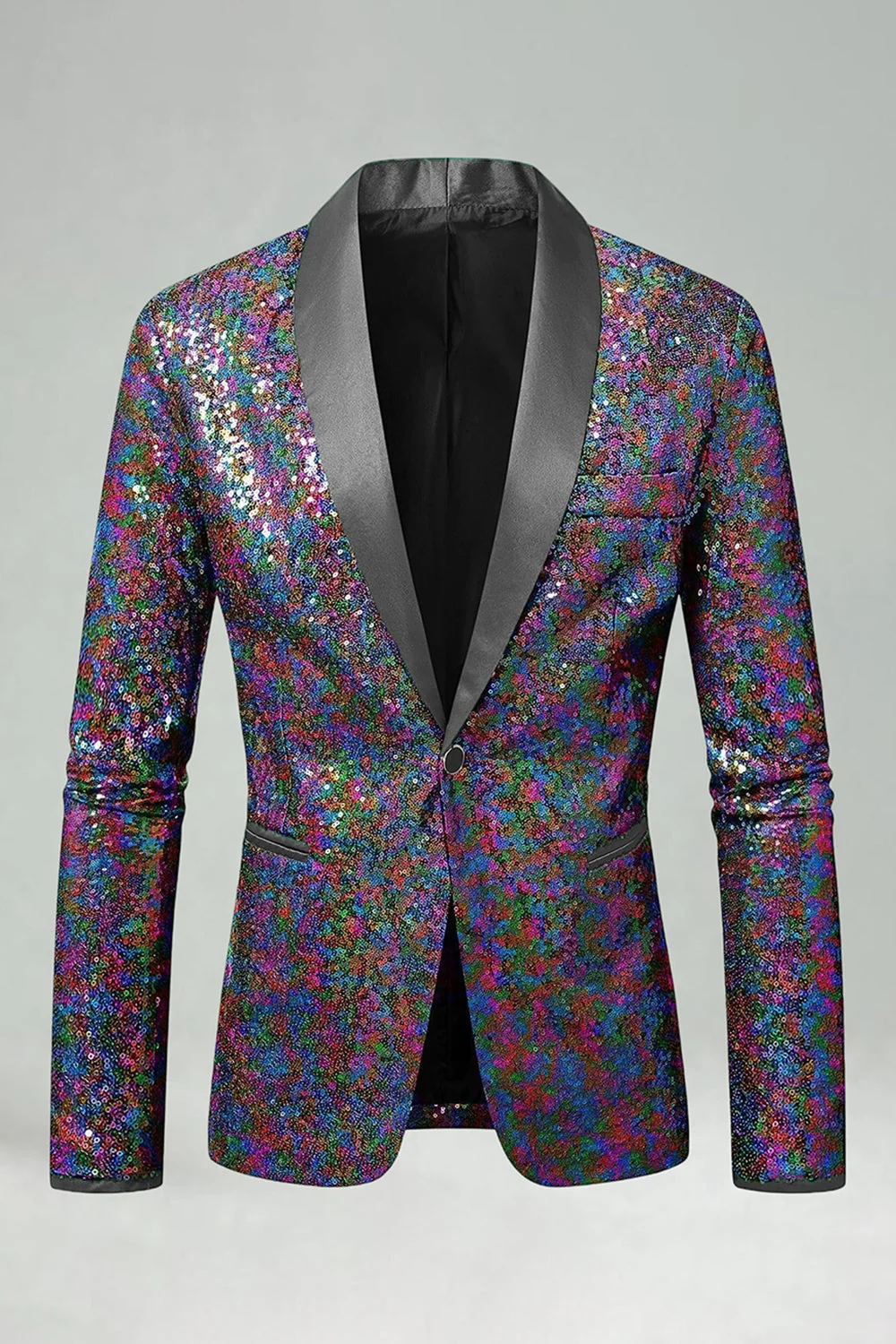 Sparkly Green Shawl Lapel Men's Prom Blazer - Image 9
